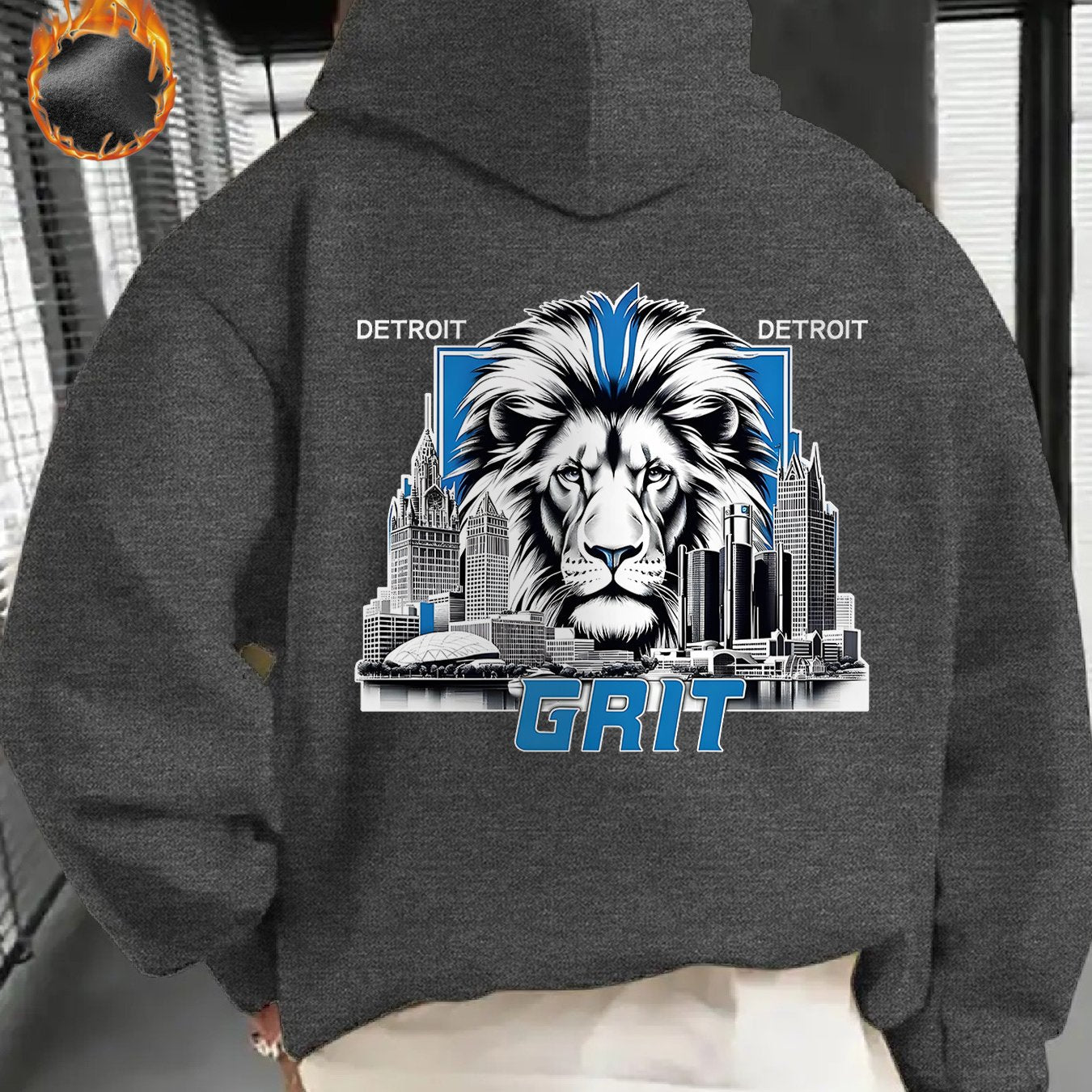 Mens Gifts, Mens Winter Clothes, Sweatshirts for Men, Detroit Football Game Day Outfit, Design Using The Detroit Football Logo, This Casual Hoodie Is Perfect for Football Enthusiasts, Offering Thick Warmth Ideal for Winter We