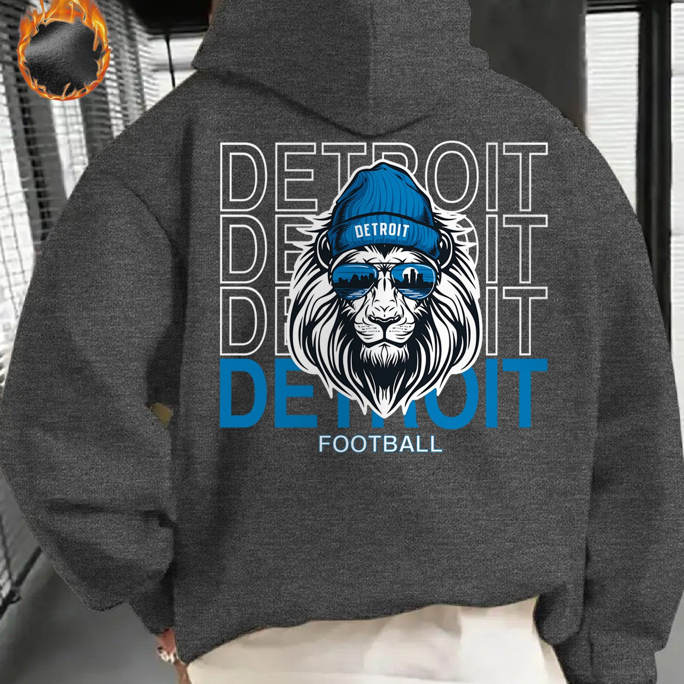 Detroit Football Hoodie, Gifts For Men Featuring A Bold Detroit Football Design. Perfect For Detroit Football Enthusiasts, This Casual Hoodie Is Stylish, Thickened For Warmth, And Ideal For Autumn And Winter. Unisex Fit With
