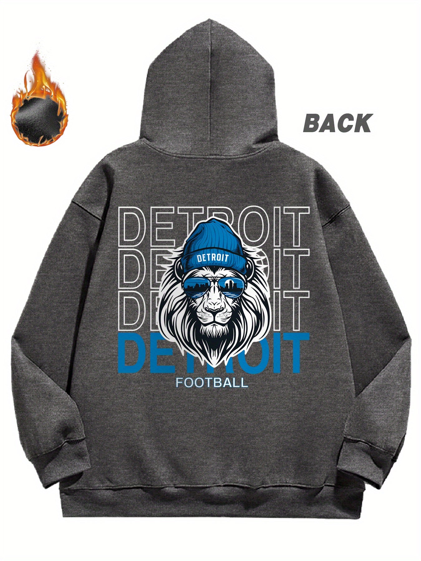 Detroit Football Hoodie, Gifts For Men Featuring A Bold Detroit Football Design. Perfect For Detroit Football Enthusiasts, This Casual Hoodie Is Stylish, Thickened For Warmth, And Ideal For Autumn And Winter. Unisex Fit With