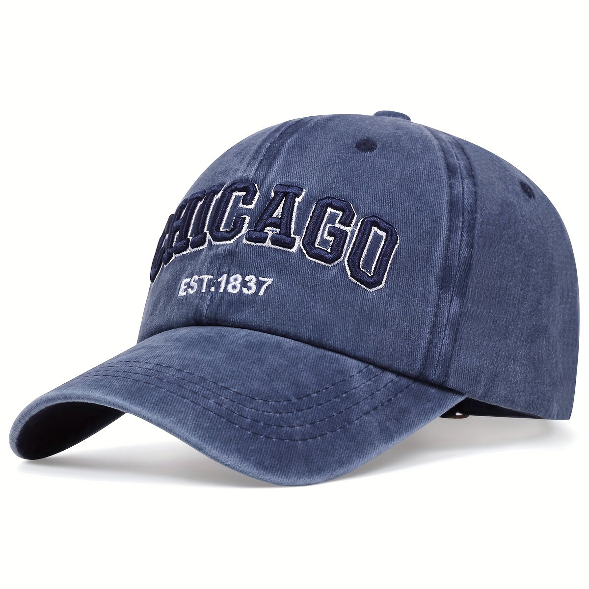 Vintage Washed Distressed Lightweight Chicago Embroidery Baseball Cap - Unisex Sun Hat For Women & Men Dad Hats