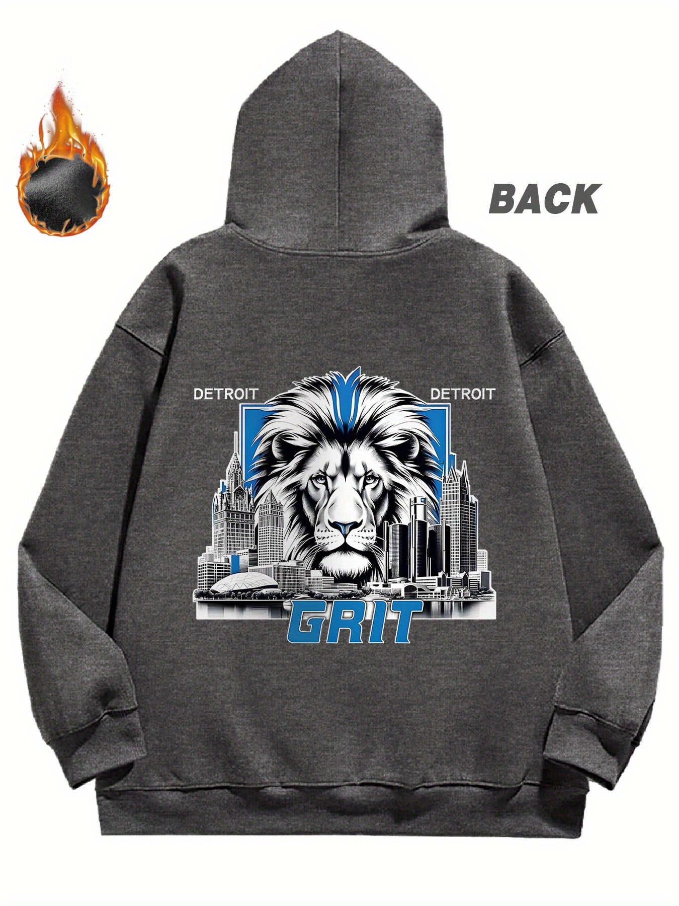Mens Gifts, Mens Winter Clothes, Sweatshirts for Men, Detroit Football Game Day Outfit, Design Using The Detroit Football Logo, This Casual Hoodie Is Perfect for Football Enthusiasts, Offering Thick Warmth Ideal for Winter We