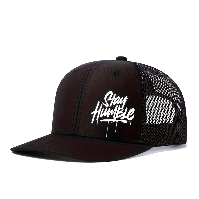 Breathable Lightweight Polyester Adjustable Mesh Trucker Hat - 1pc Unisex Baseball Cap with