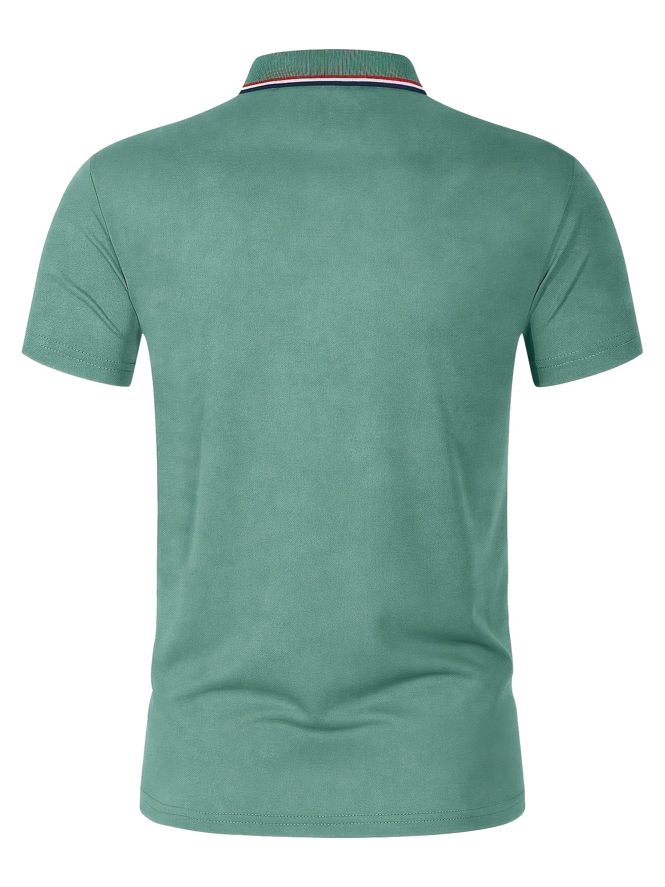 Men's Lightweight Breathable Golf Shirt - Casual Summer Short Sleeve with Collar, Orange Geometric Print, Machine Washable, Perfect for Golf and Business Casual Wear, Contrast Stripe Detailing