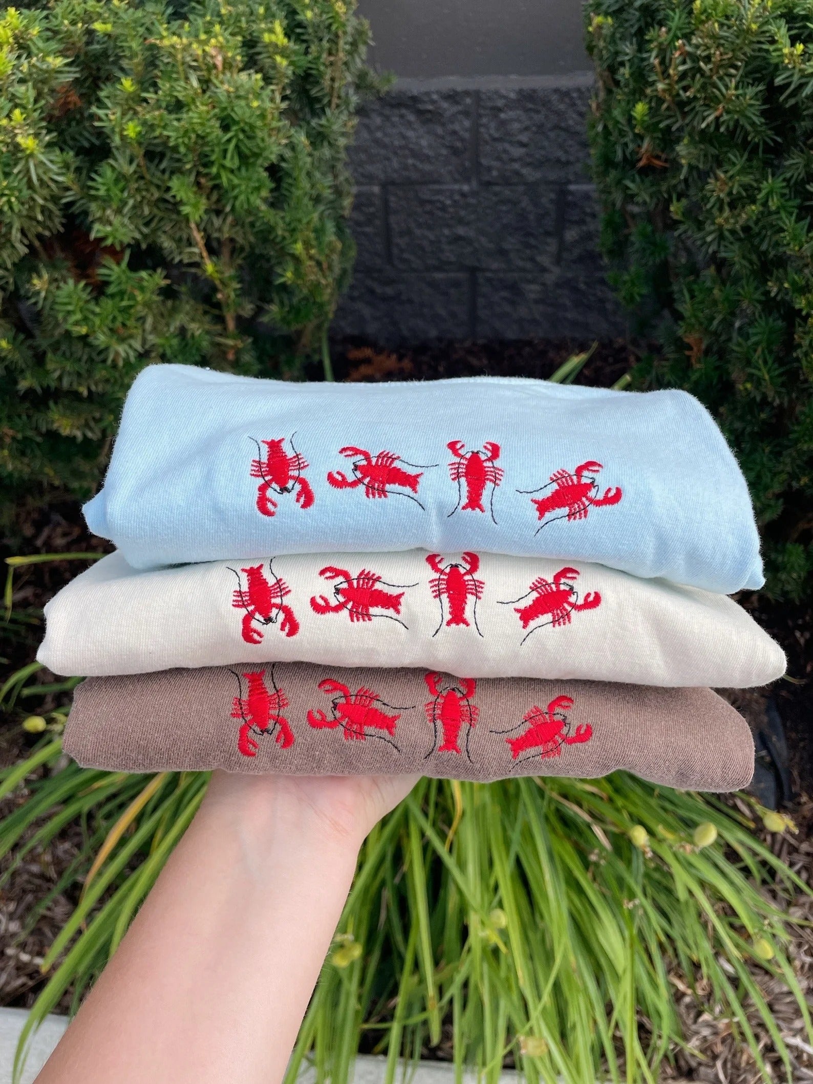 Embroidered Lobster T-shirt