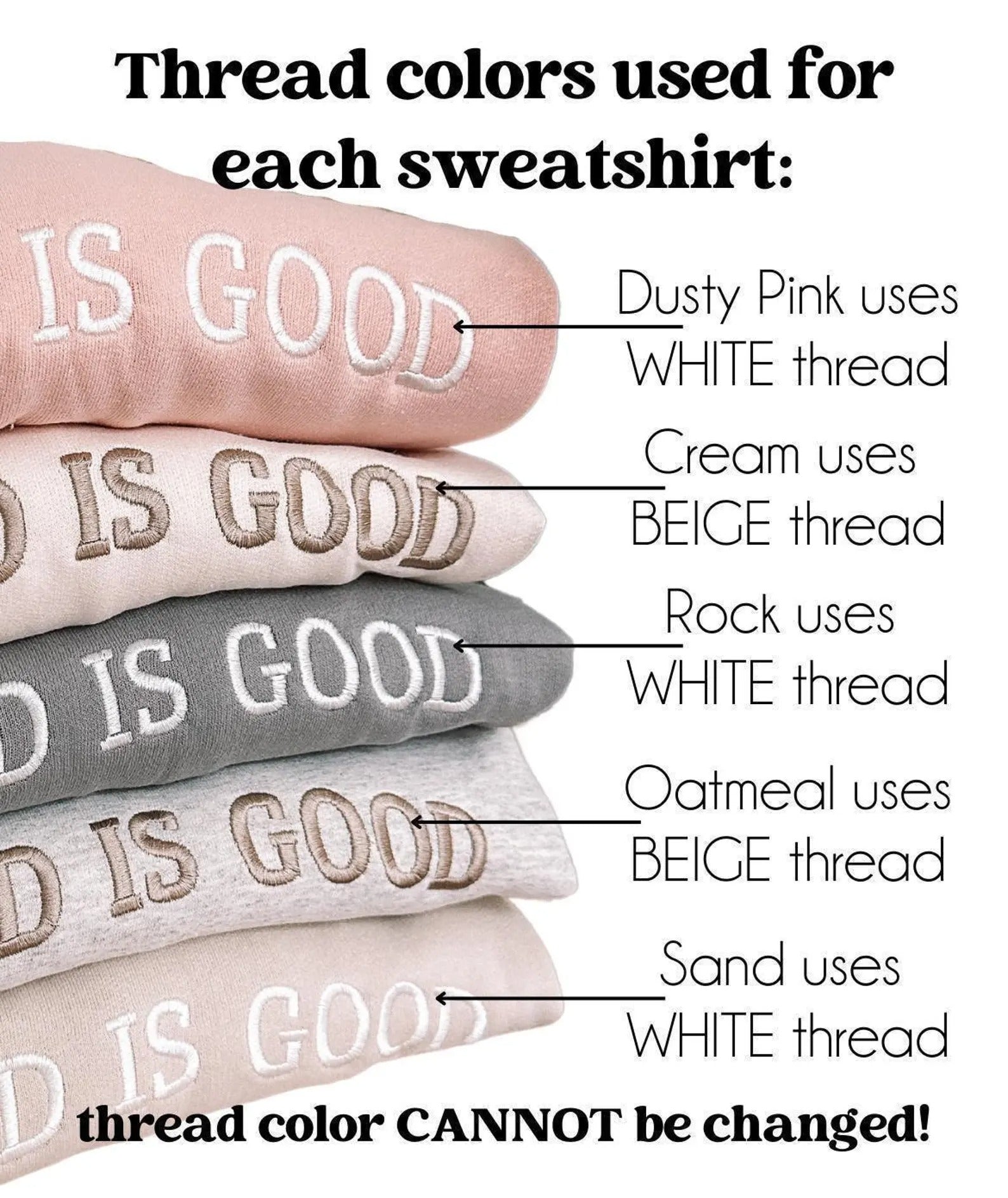 Embroidered G0D IS GOOD Sweatshirt | Christian Crewneck | Christian Sweatshirt | Faith Sweatshirt | Embroidered Crewneck