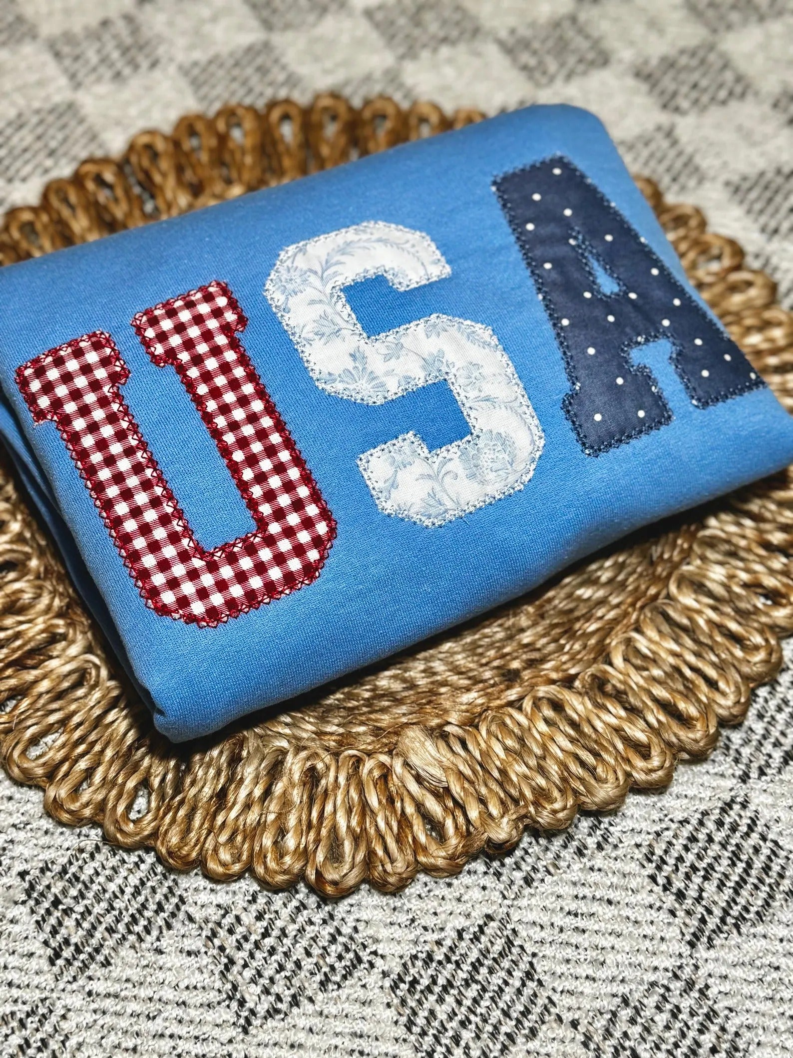 USA Embroidered Crewneck Sweatshirt, Comfy American Flag Sweater, Embroidered America Shirt, USA Flag Sweatshirt, 4th of July Shirt, Merica