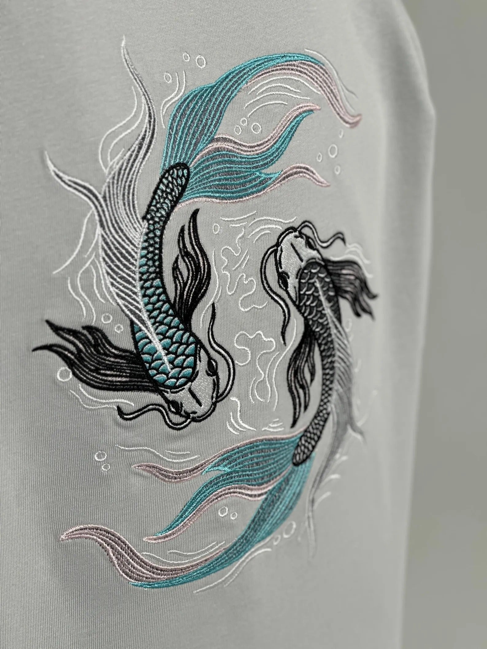 Embroidered T-Shirt Soragoi Koi Fish - 280GSM Heavy Cotton - Unisex
