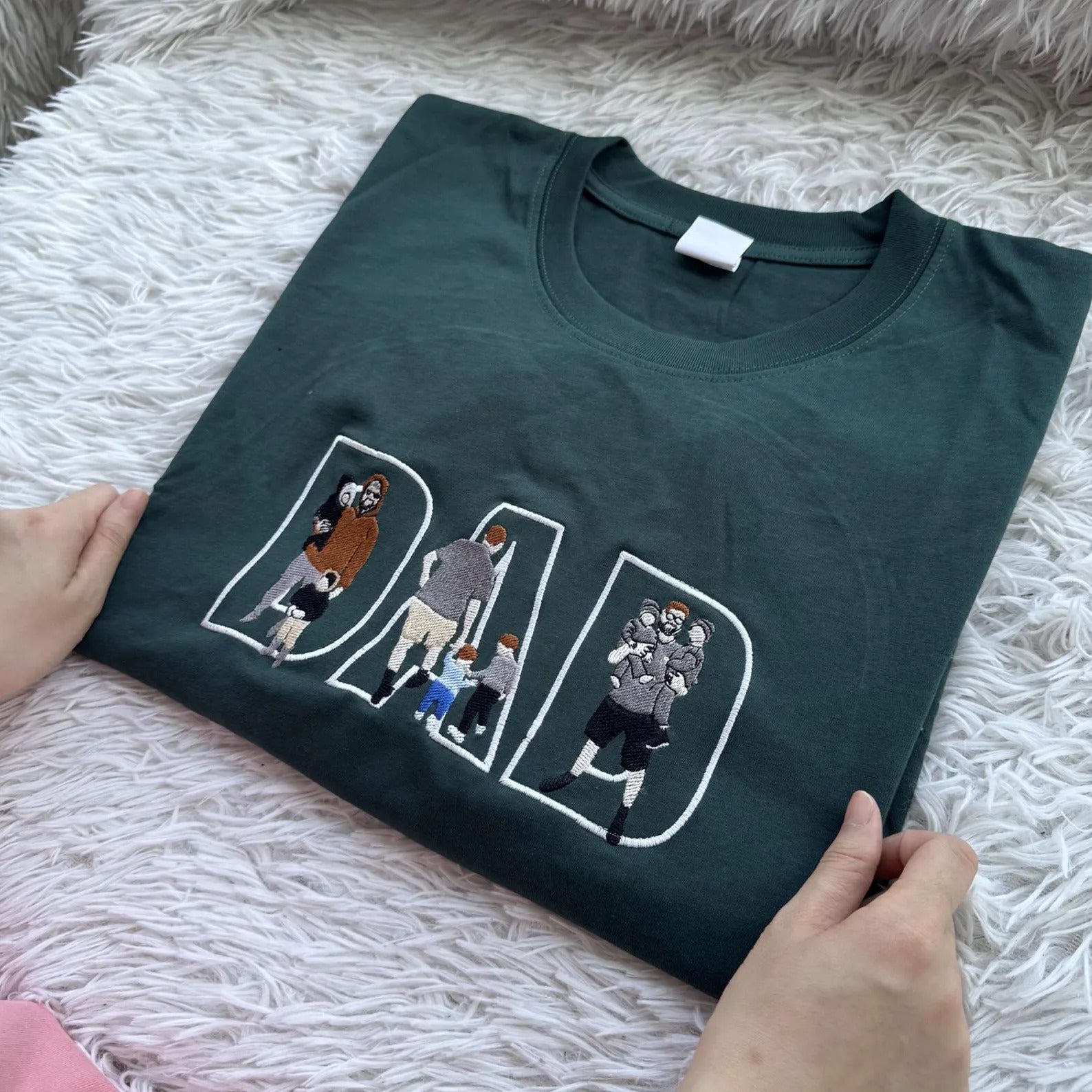 Dad Portrait Custom Embroidered, Custom PAPA Embroidered Sweatshirt, Portrait From Photo Embroidered Shirt, Custom Dad Hoodie, Gifts For Dad