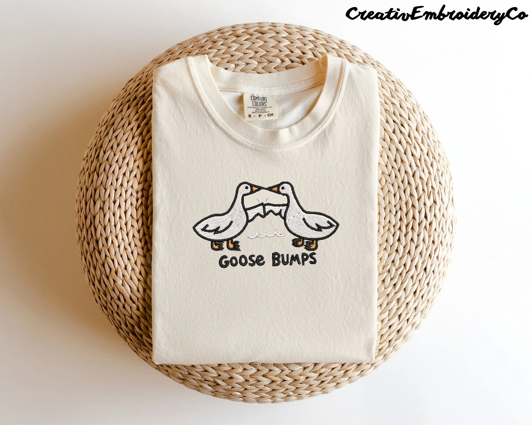 Embroidered Goose Bumps Comfort Colors T-Shirt, Goose Bumps T-shirt, Comfort Colors Cozy T-Shirts, Unisex Goose Shirt, Father's Day Gift