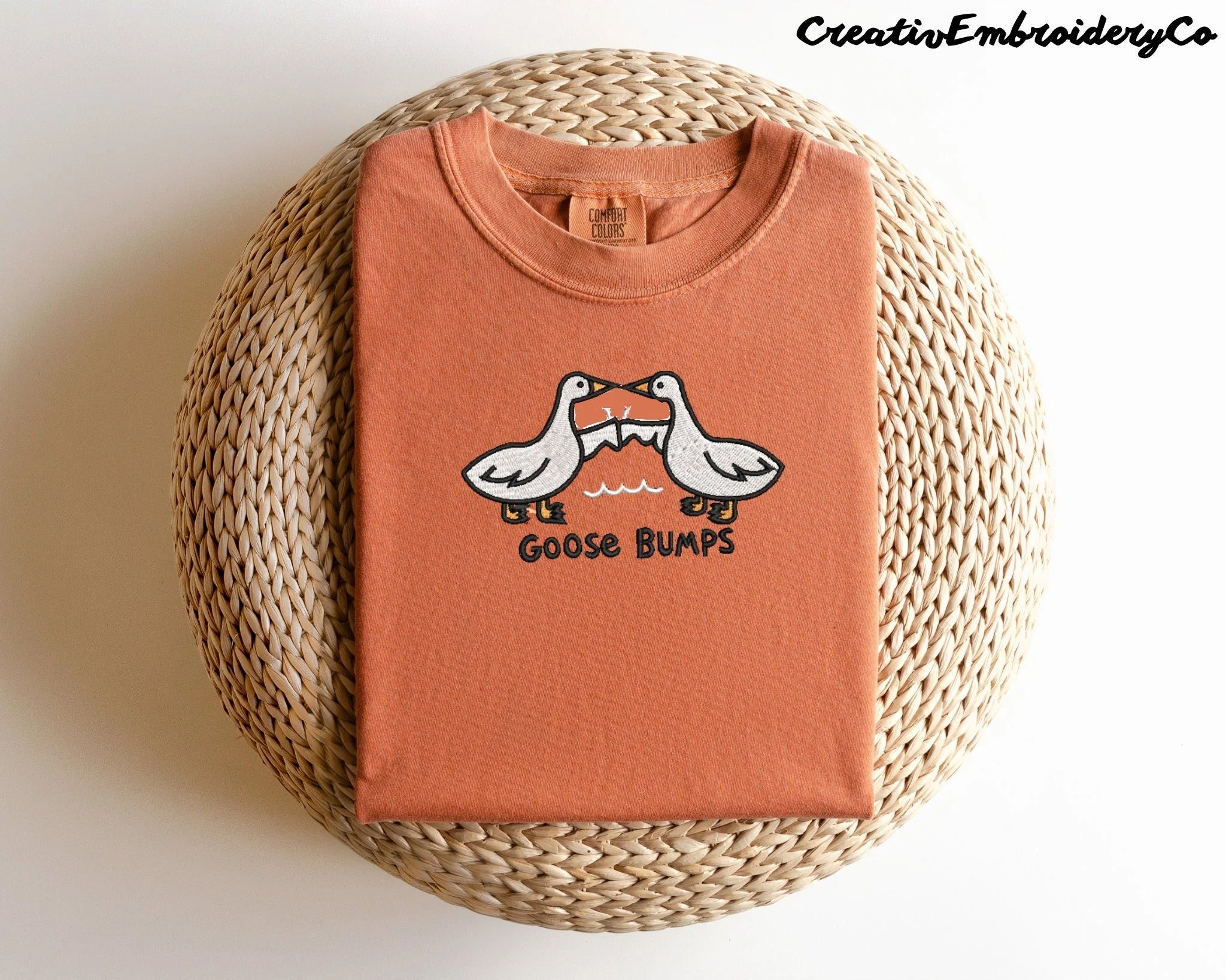 Embroidered Goose Bumps Comfort Colors T-Shirt, Goose Bumps T-shirt, Comfort Colors Cozy T-Shirts, Unisex Goose Shirt, Father's Day Gift