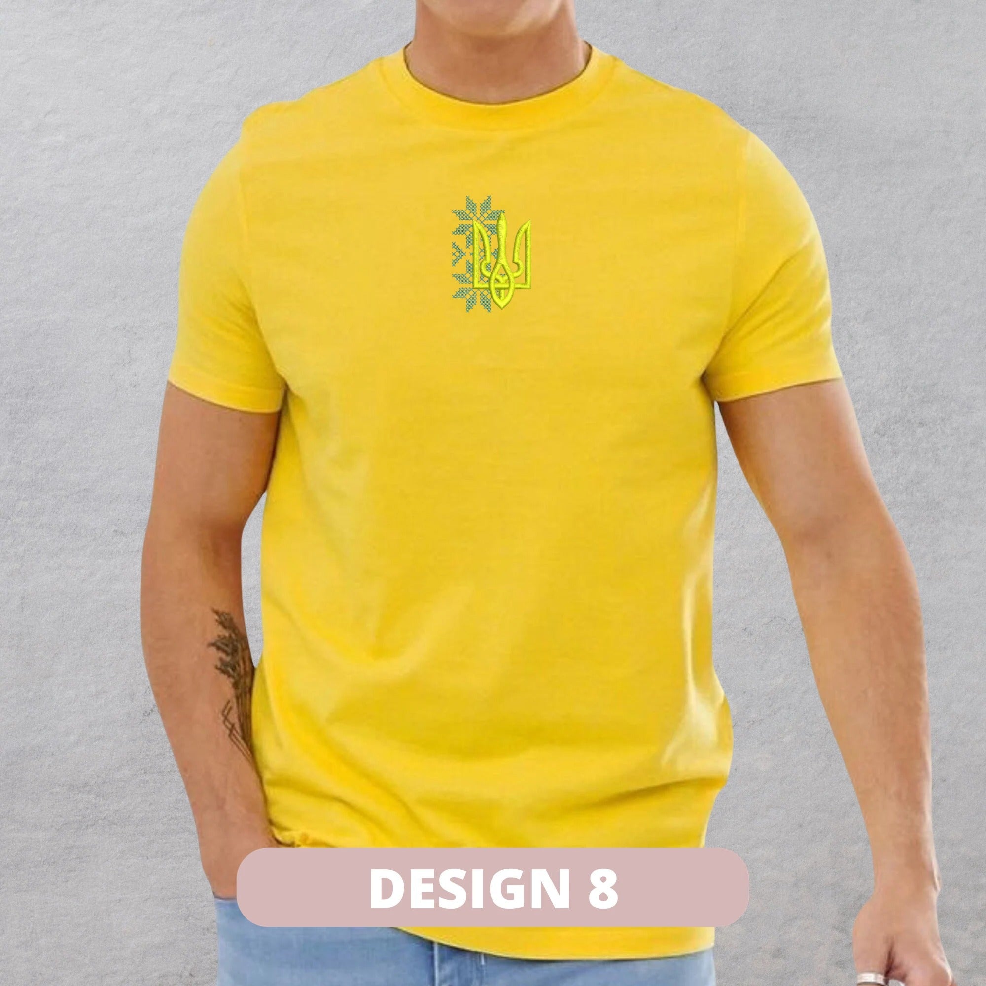 Men's t-shirt, ukrainian t-shirt with embroidery, Zelensky's t-shirt, t-shirt with the coat of arms of Ukraine, gift for him