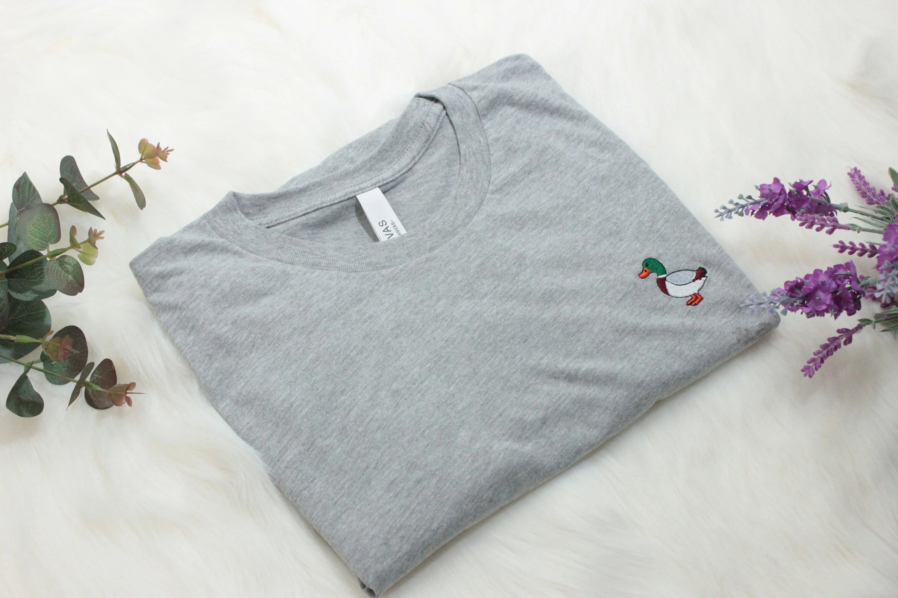 Mallard Duck T-Shirt, Embroidered Unisex T-Shirt Gift For Her, Gift For Him, Short Sleeve Shirt - Multiple Colors