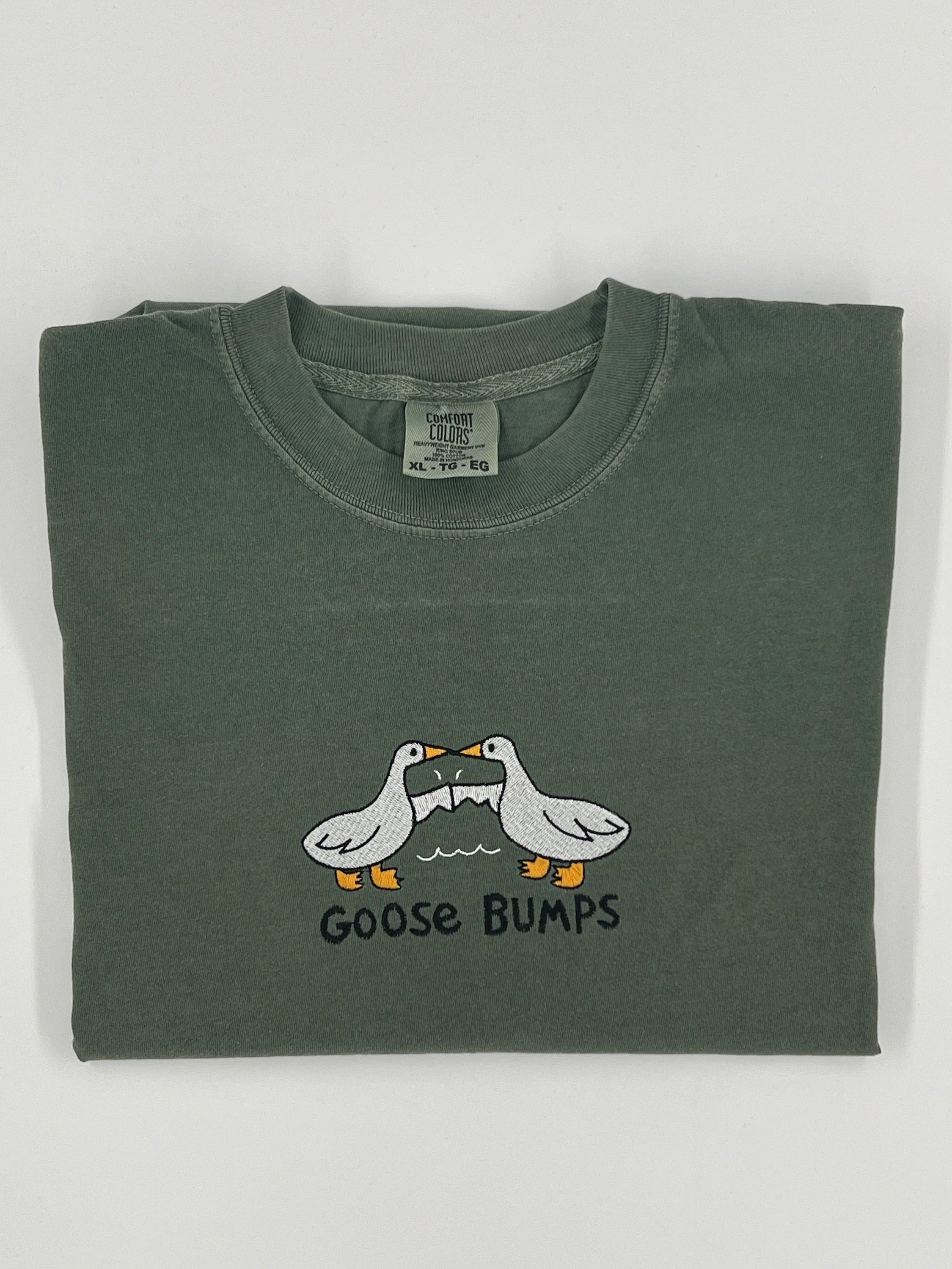 Embroidered Goose Bumps Comfort Colors T-Shirt, Goose Bumps T-shirt, Comfort Colors Cozy T-Shirts, Unisex Goose Shirt, Father's Day Gift