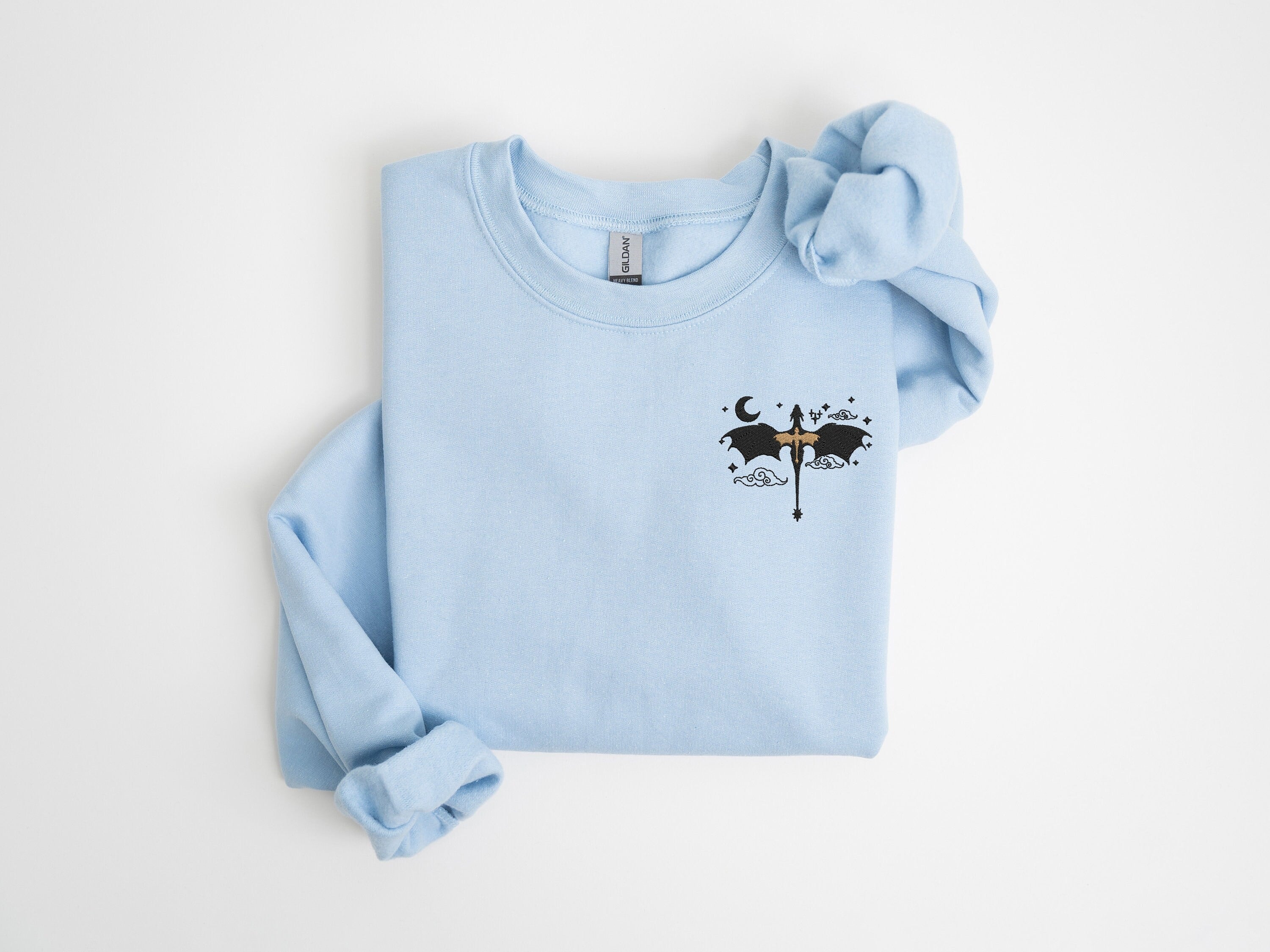 Fantasy Book Embroidery Sweatshirt, Book Lover Gift Shirt, Dragon Fantasy Embroidery Tshirt, The Night Court Shirt, The Bat Boys Embroidered