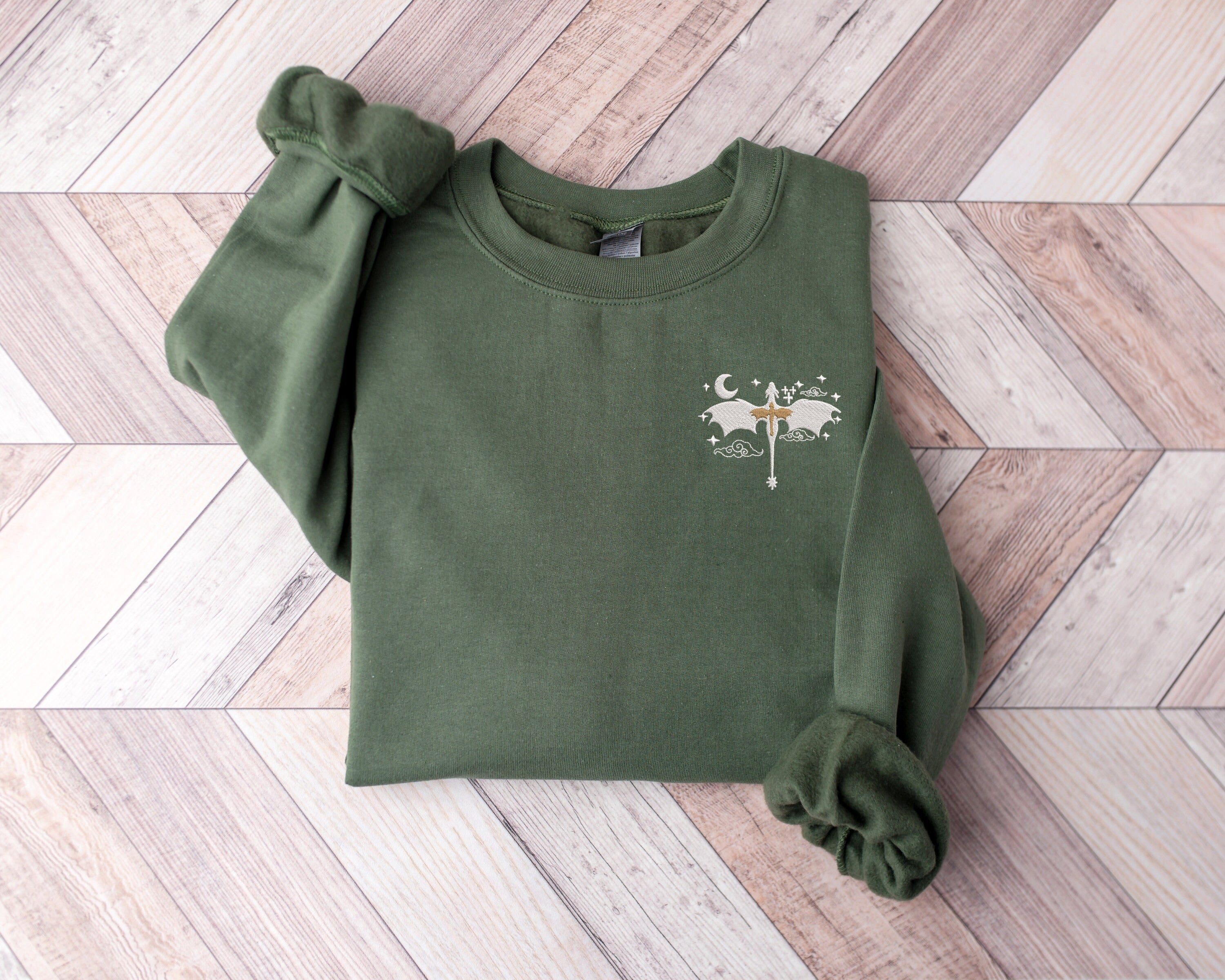 Fantasy Book Embroidery Sweatshirt, Book Lover Gift Shirt, Dragon Fantasy Embroidery Tshirt, The Night Court Shirt, The Bat Boys Embroidered