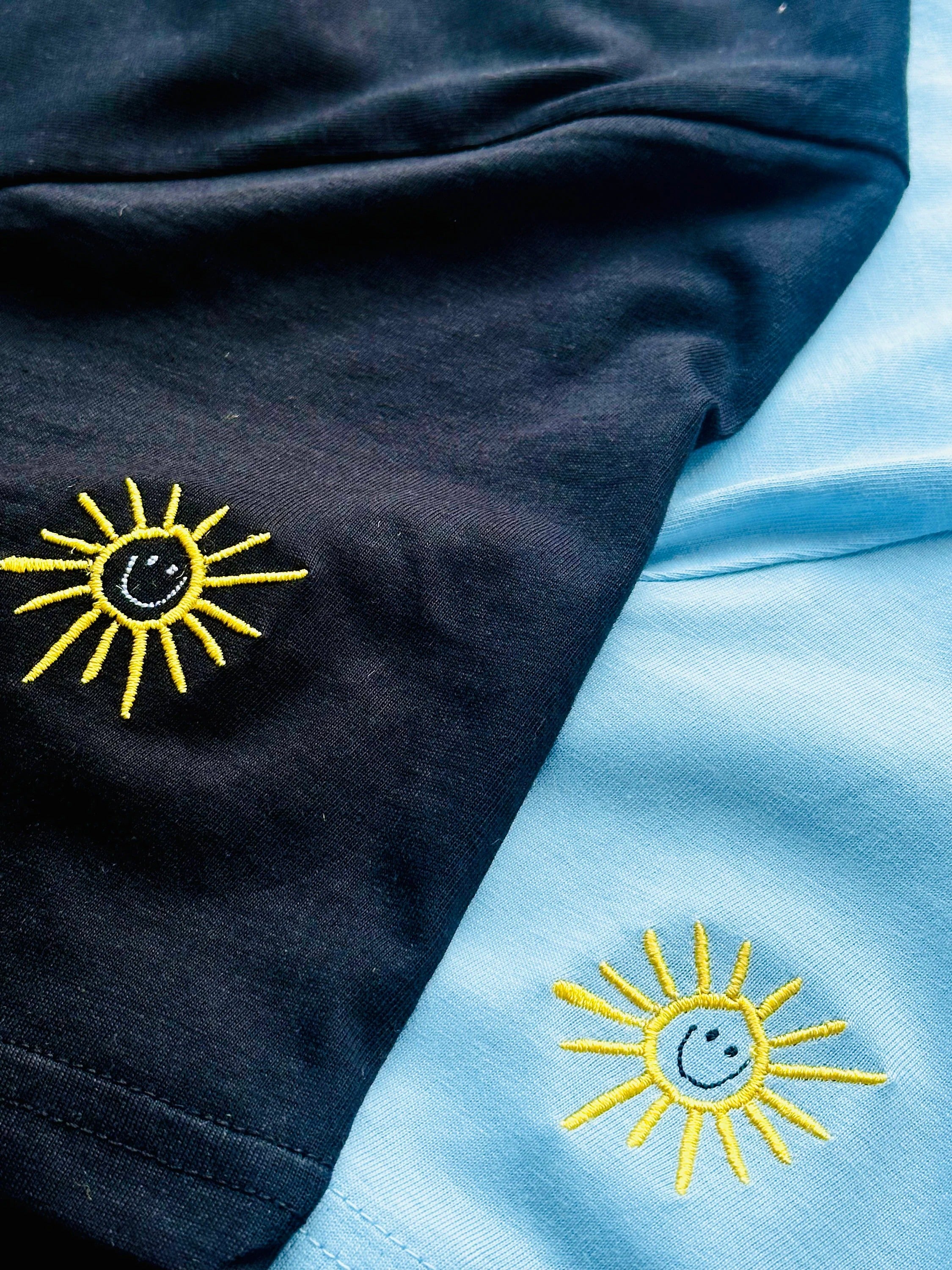 Embroidered 'Here Comes The Sun' Unisex Organic Cotton T-shirt - Spring Summer Top