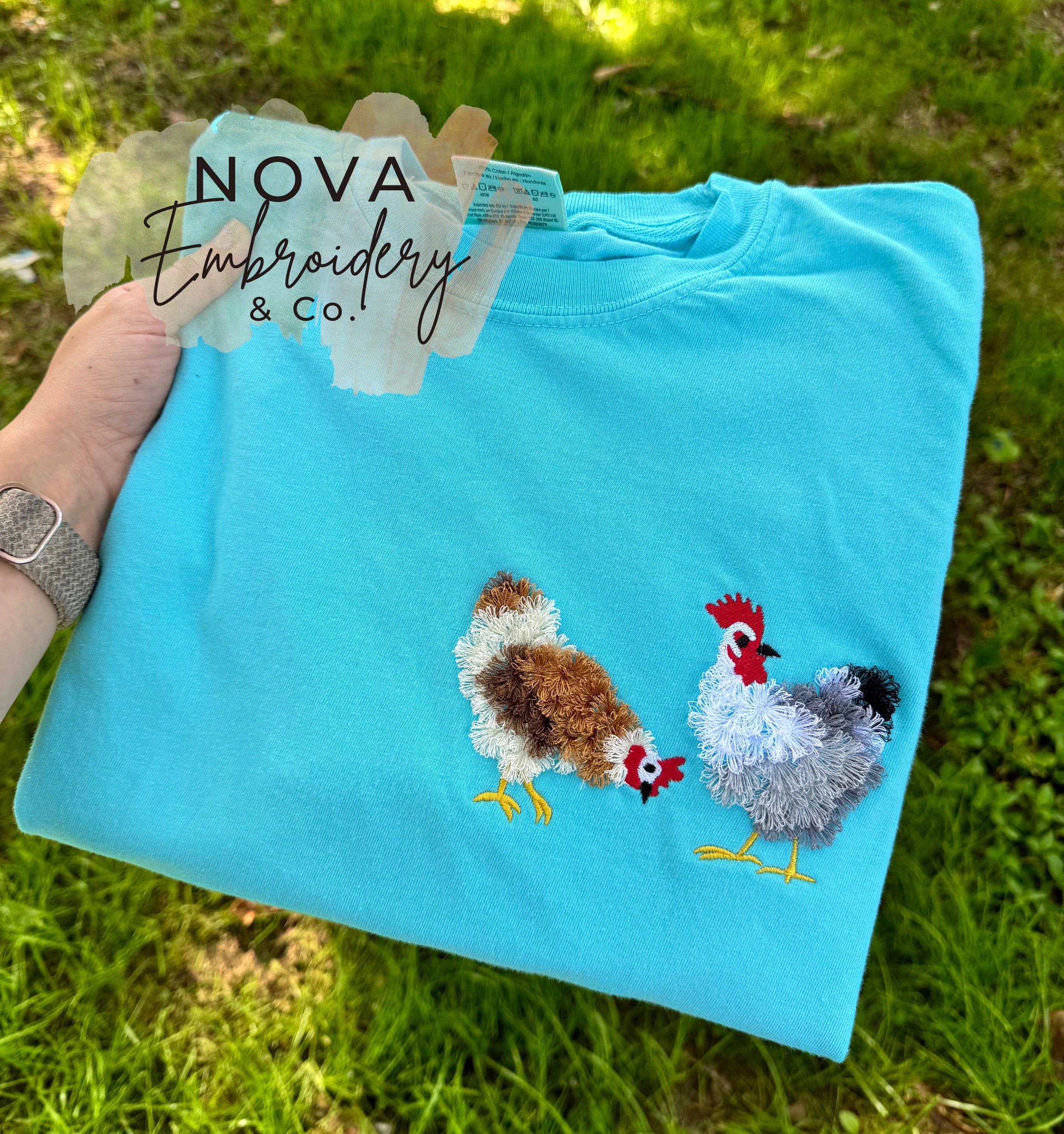 Fluffy Chicken T-Shirt, Embroidered Chicken Shirt, Chicken lover gifts, Gift for Chicken Lovers, Chicken Obsessed, Gifts, Chicken lovers