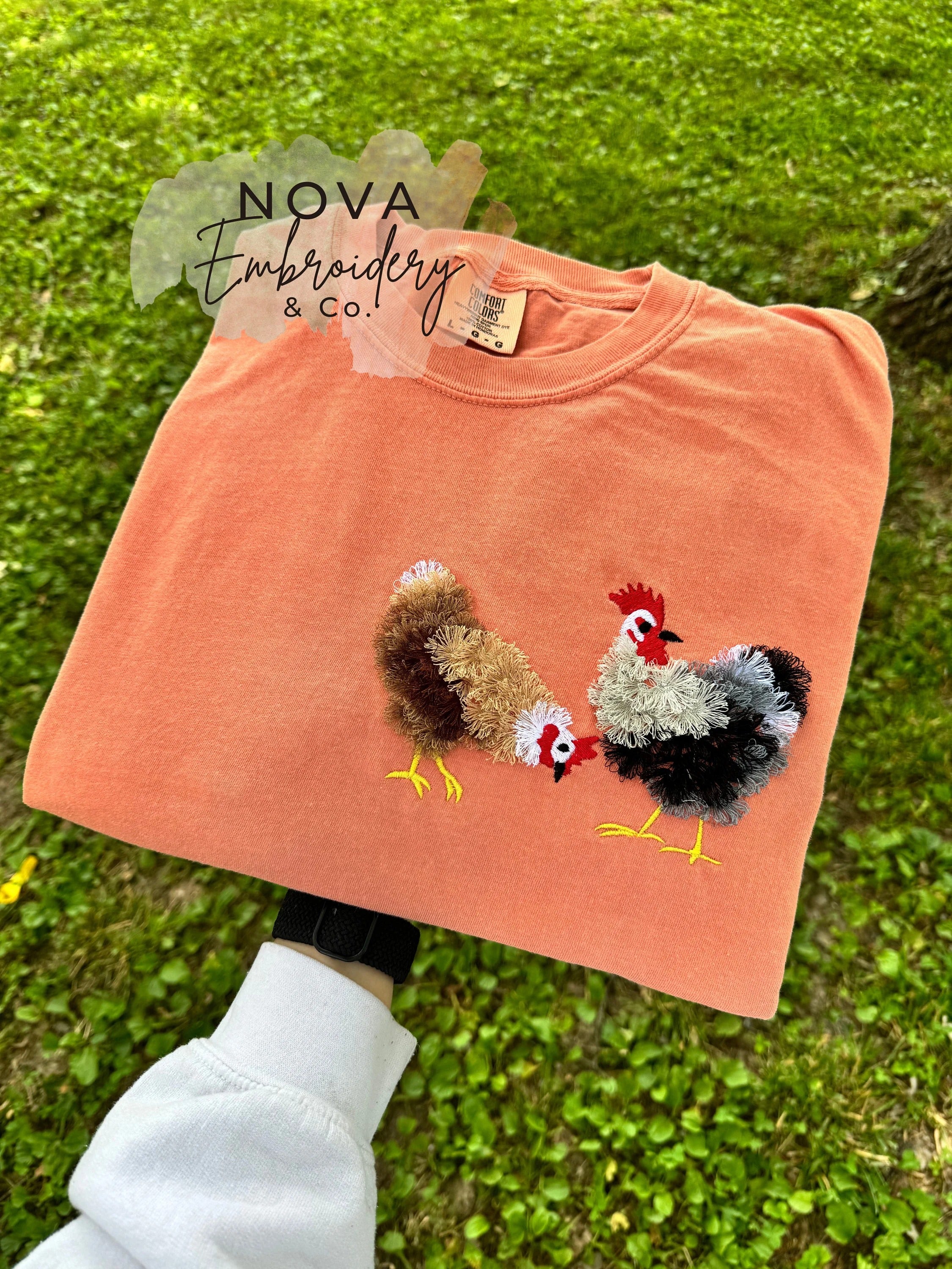 Fluffy Chicken T-Shirt, Embroidered Chicken Shirt, Chicken lover gifts, Gift for Chicken Lovers, Chicken Obsessed, Gifts, Chicken lovers