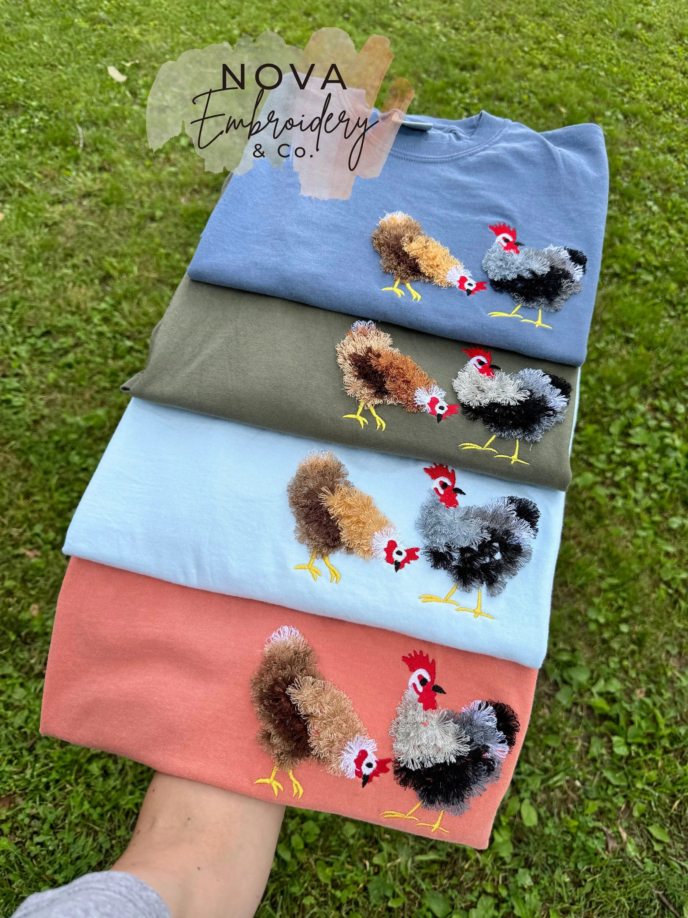Fluffy Chicken T-Shirt, Embroidered Chicken Shirt, Chicken lover gifts, Gift for Chicken Lovers, Chicken Obsessed, Gifts, Chicken lovers
