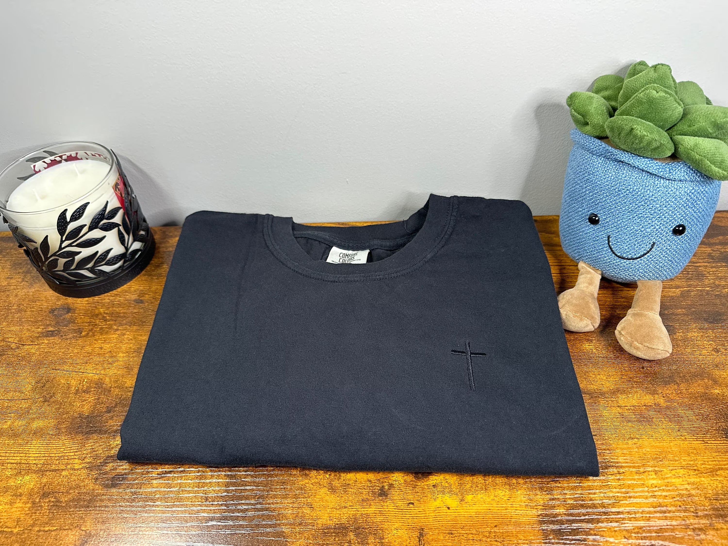 Cross Embroidered Shirt, Comfort color, Christian Clothing, Jessus Clothing, Jessus T-Shirt, Embroidered Shirt