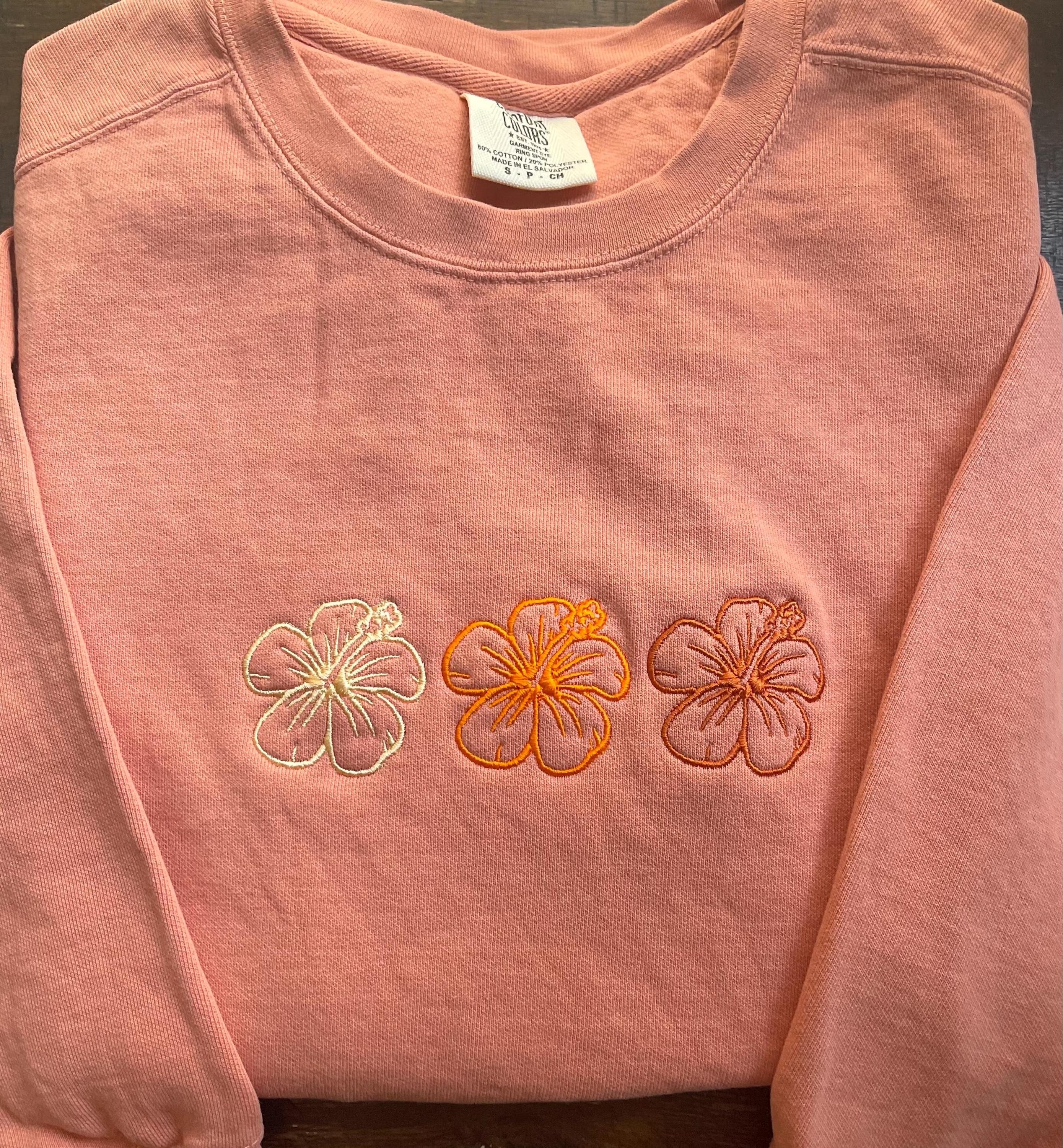 embroidered hibiscus flower shirt, Hawaii shirt ,summer shirt, sunkissed, boho shirt, trendy tee shirt, gift for her