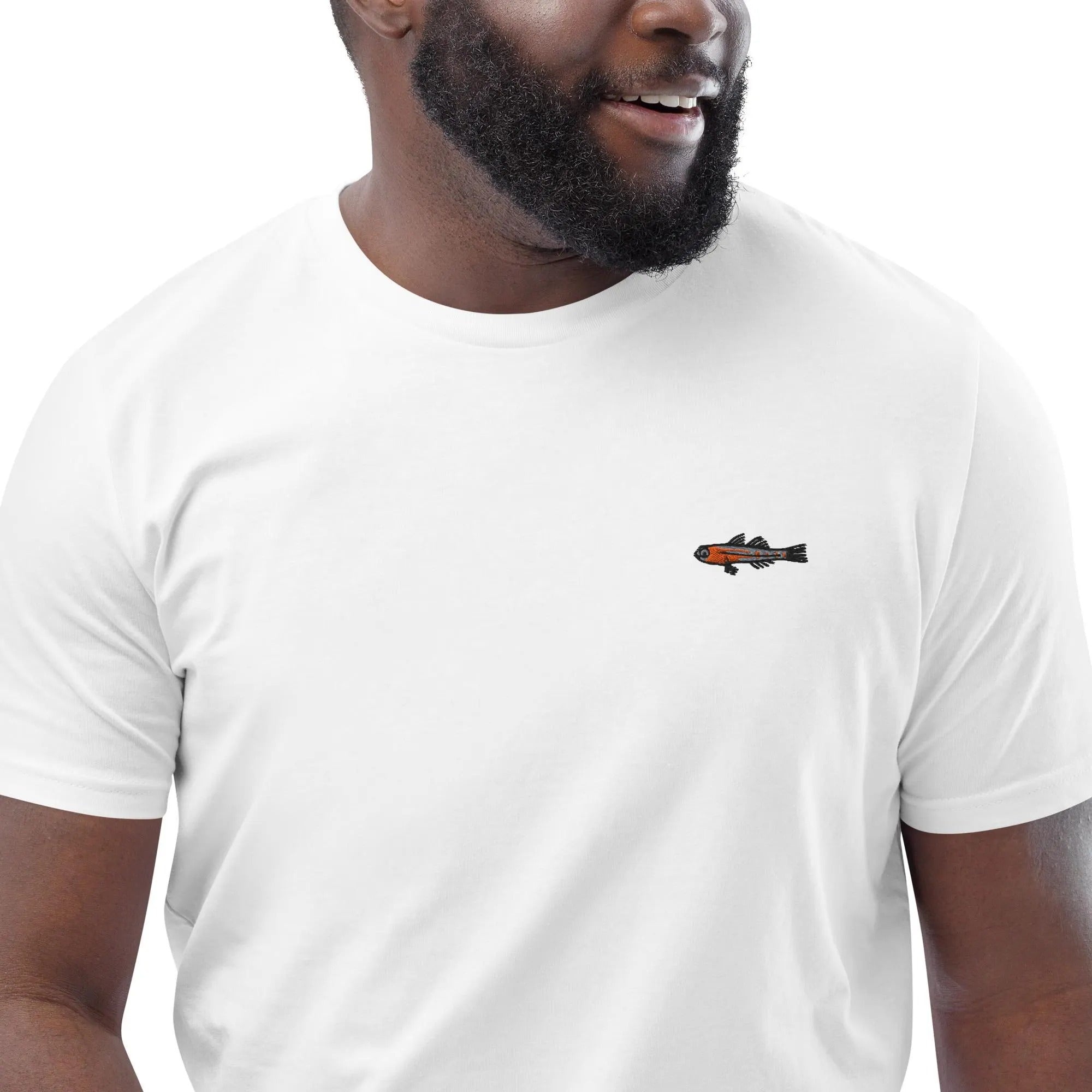 Fish Masked Goby Organic Embroidered T-Shirt Minimal Design