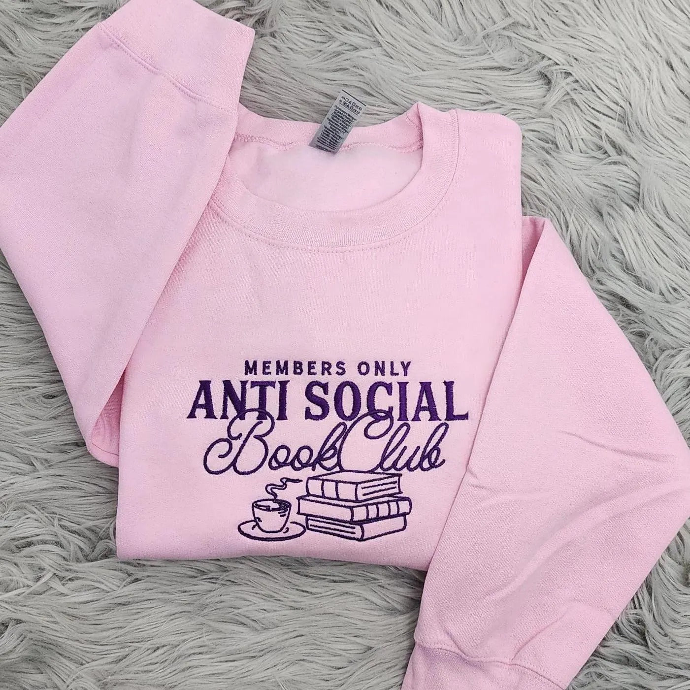Anti Social Book Club Embroidered Crewneck, Book Club Shirt, Book Lover Crewneck, Bookish Crewneck, Book Club T-Shirt