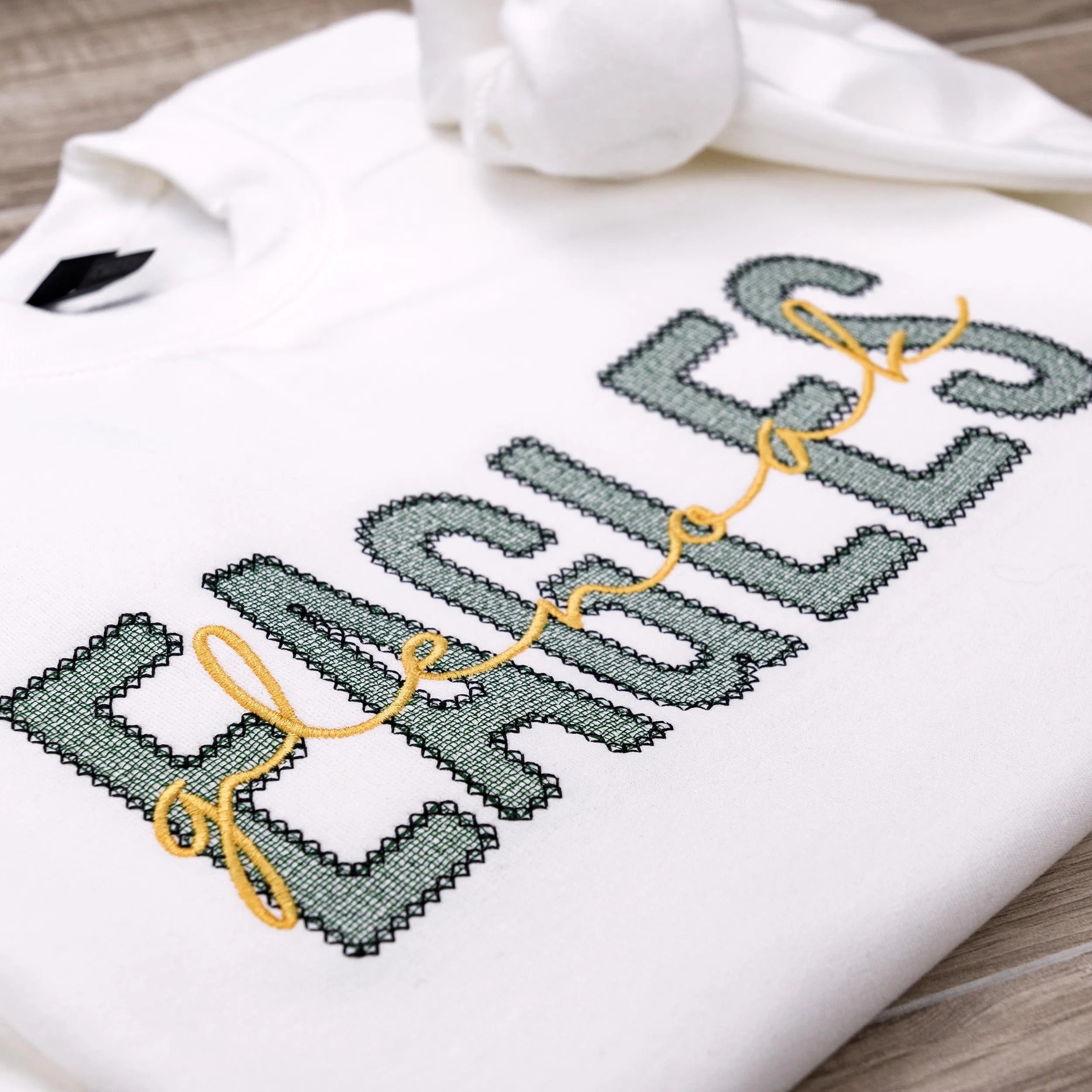 Embroidered School Mascot Crewneck Sweatshirt, College University Shirt, High School Sweatshirt, Sorority Gift, Spirit Wear