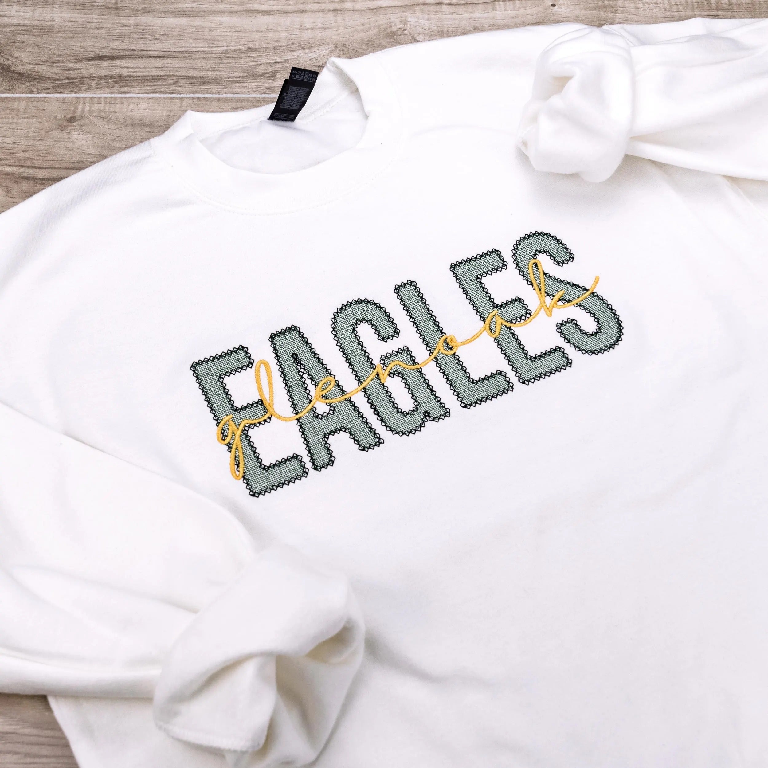Embroidered School Mascot Crewneck Sweatshirt, College University Shirt, High School Sweatshirt, Sorority Gift, Spirit Wear