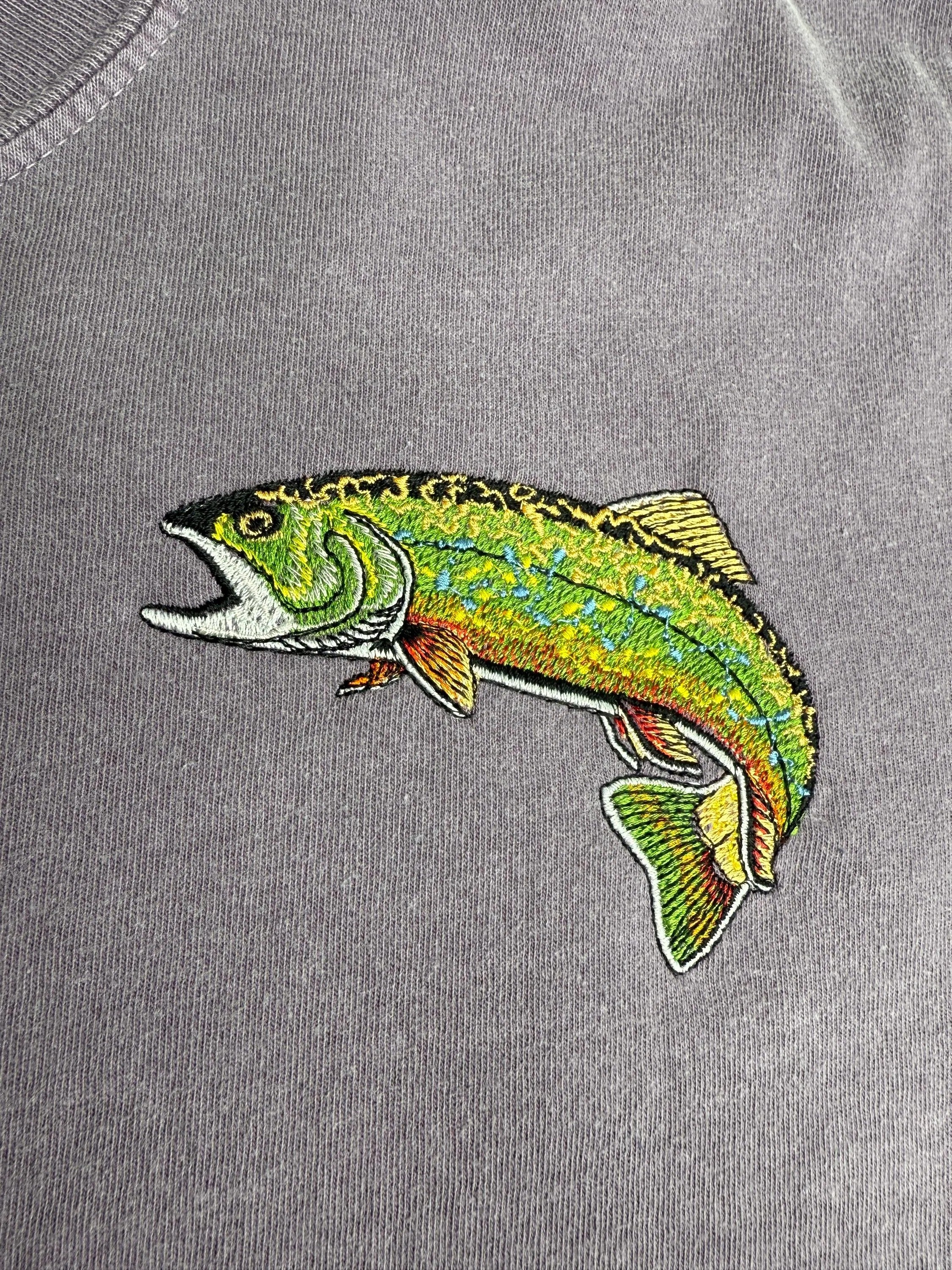 Brook Trout Fish t-shirt embroidered custom shirt. Gift for him, dad gift, Father's Day, Comfort Colors unisex tshirt