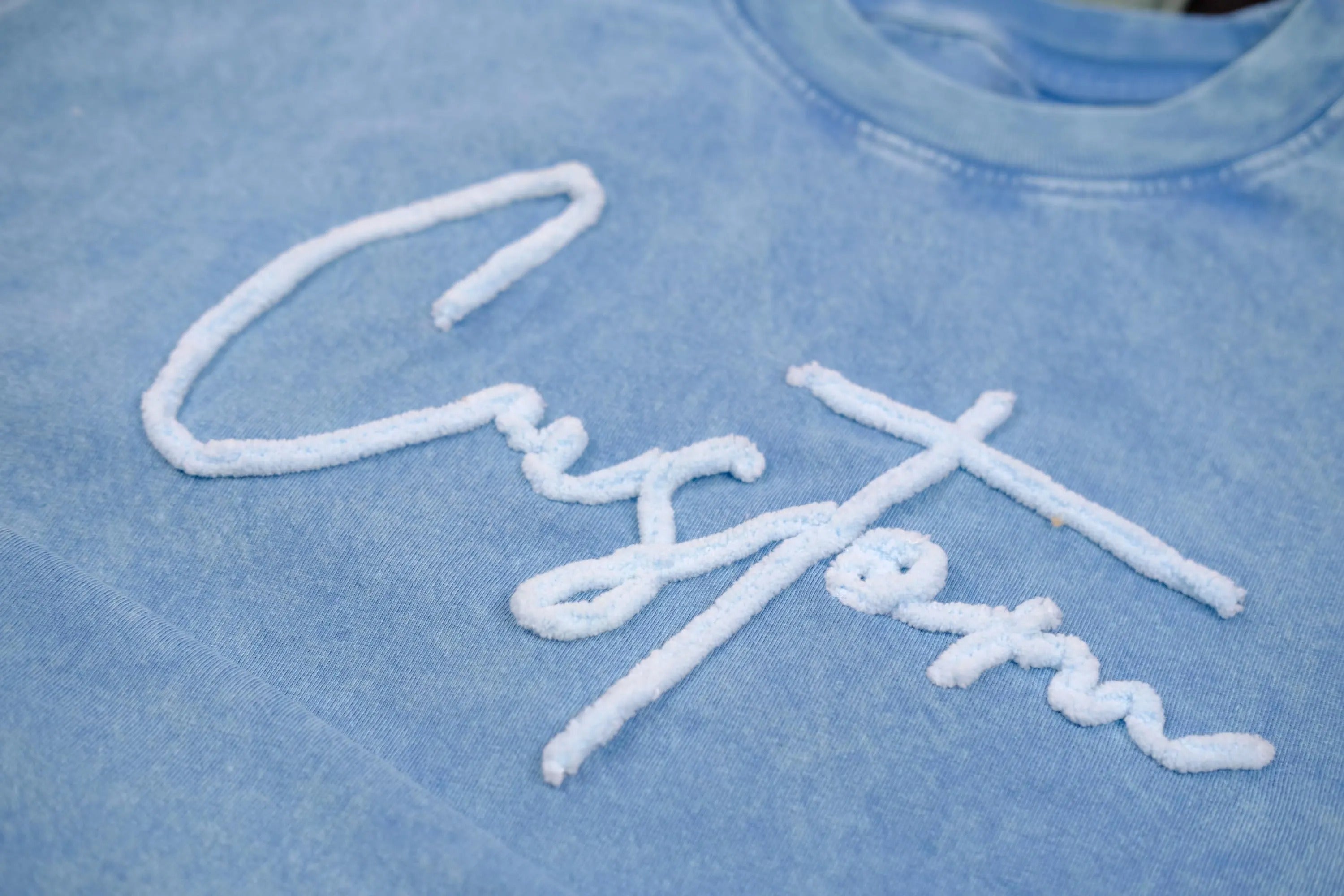Custom Embroidered Chenelle Yarn T Shirt, Custom Shirt, Personalized Embroidered T-Shirts, Vintage Top Embroidered T shirt