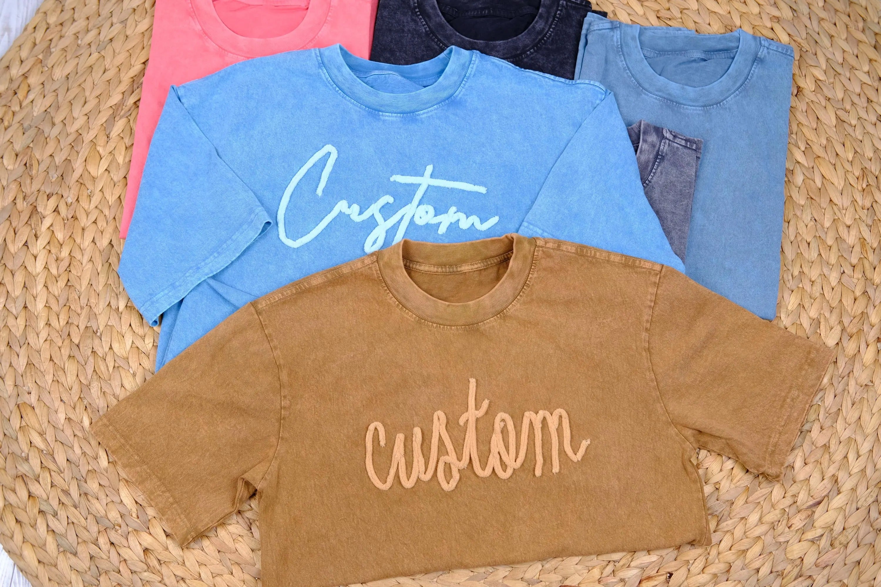 Custom Embroidered Chenelle Yarn T Shirt, Custom Shirt, Personalized Embroidered T-Shirts, Vintage Top Embroidered T shirt