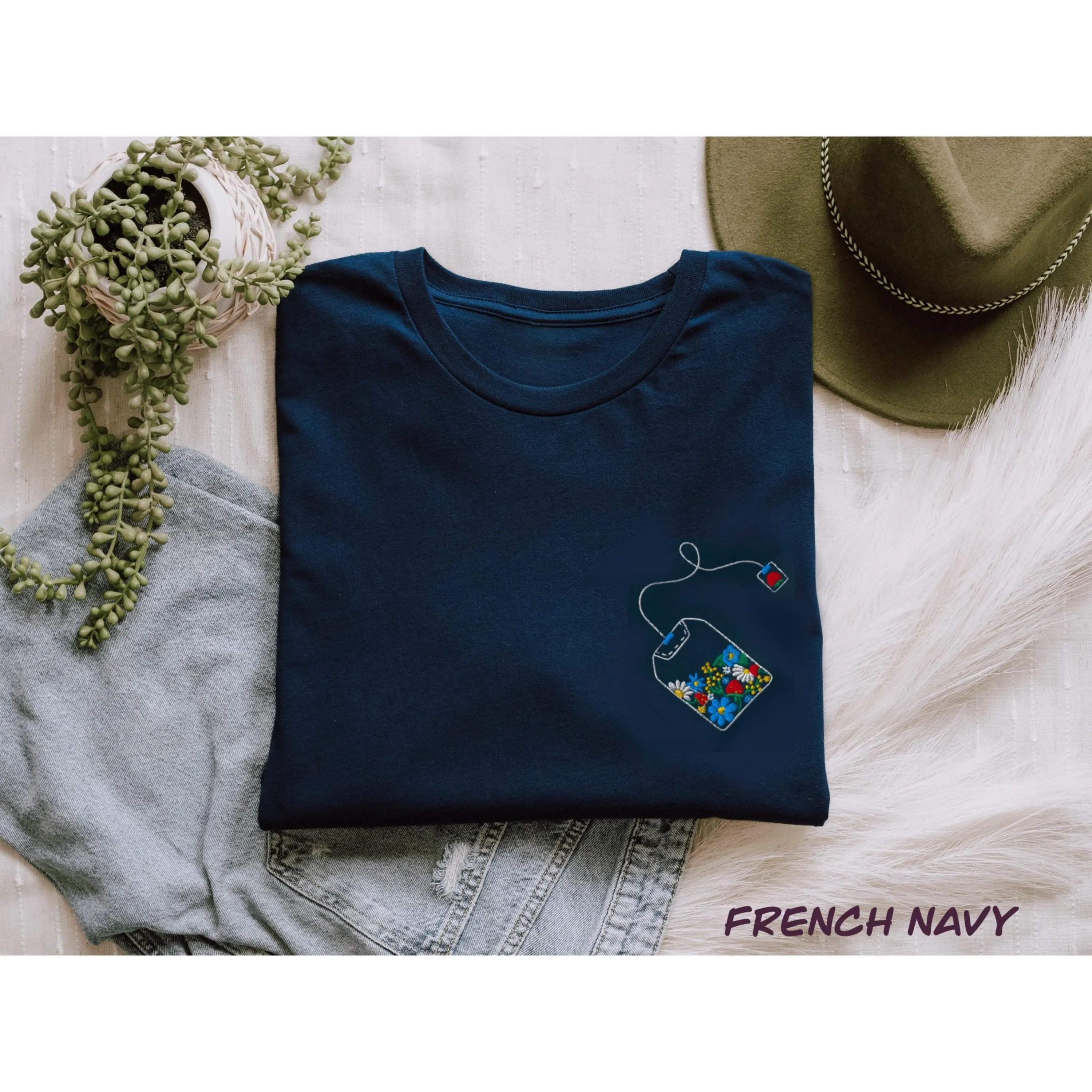 Plant Based - Hand Embroidered T-Shirt