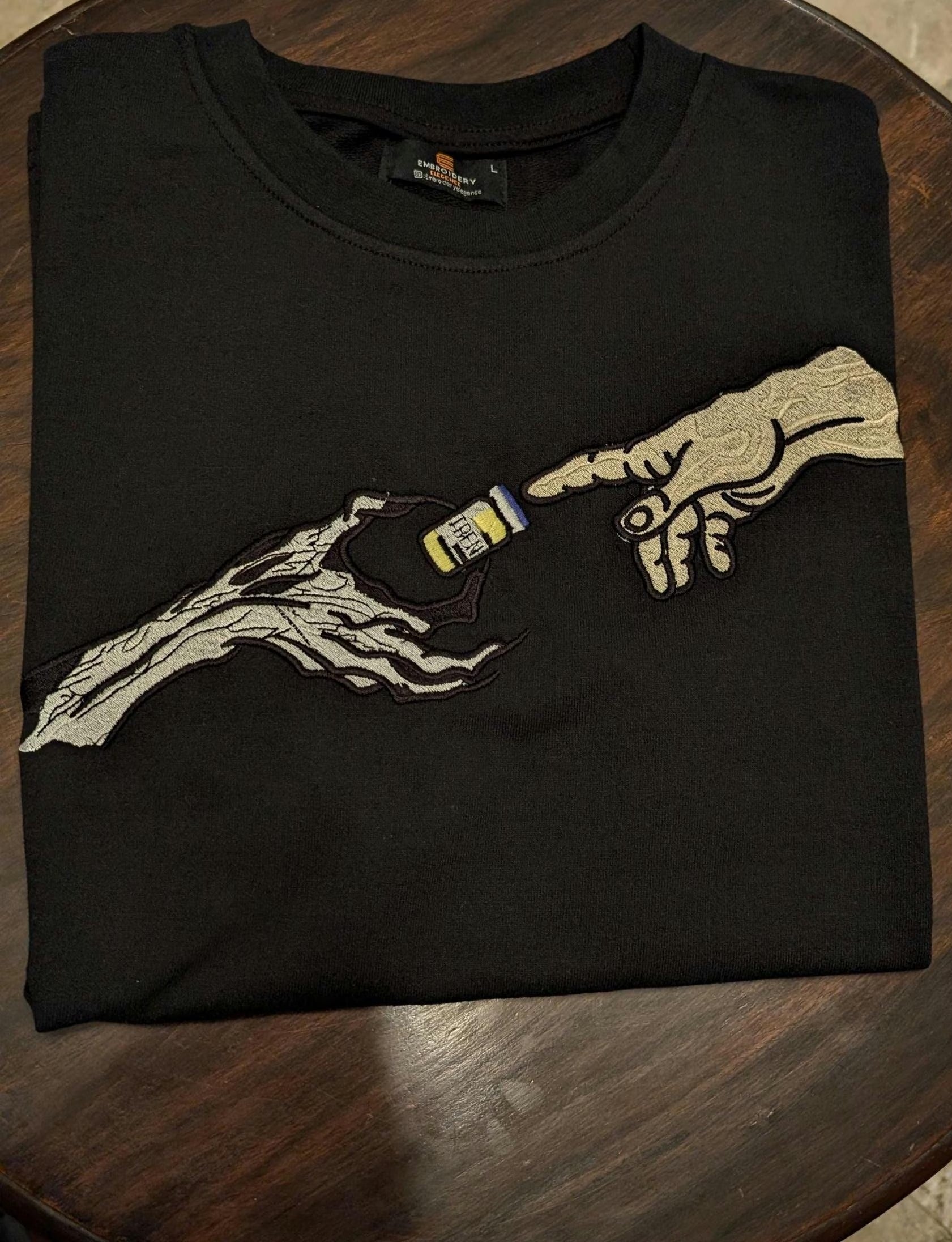 Tren Hand Embroidered T-Shirt – Oversized Gym Wear Tee | Workout Streetwear | anabolics Inspired tshirt | Trenbolone tshirt | gym lovers