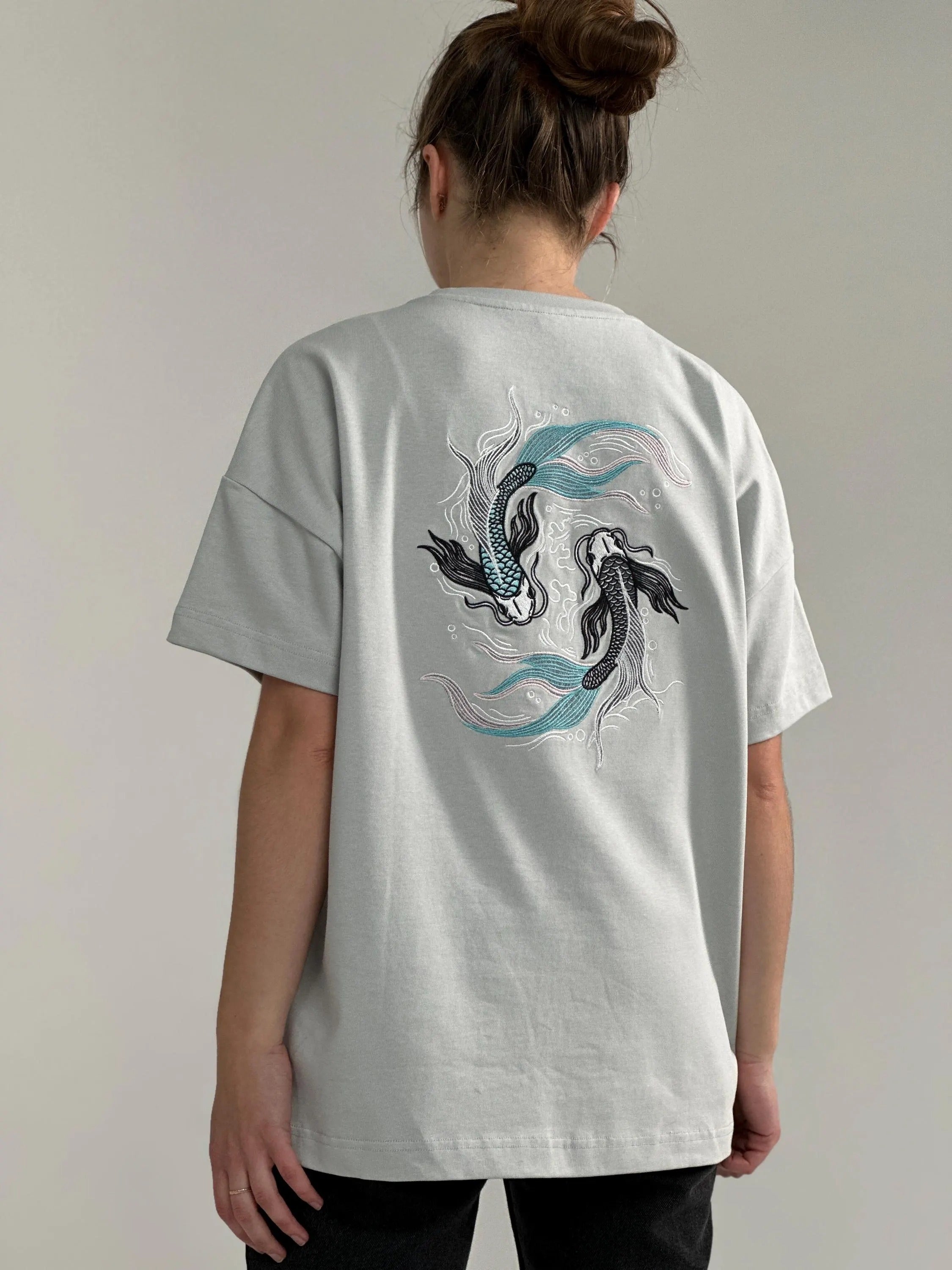 Embroidered T-Shirt Soragoi Koi Fish - 280GSM Heavy Cotton - Unisex