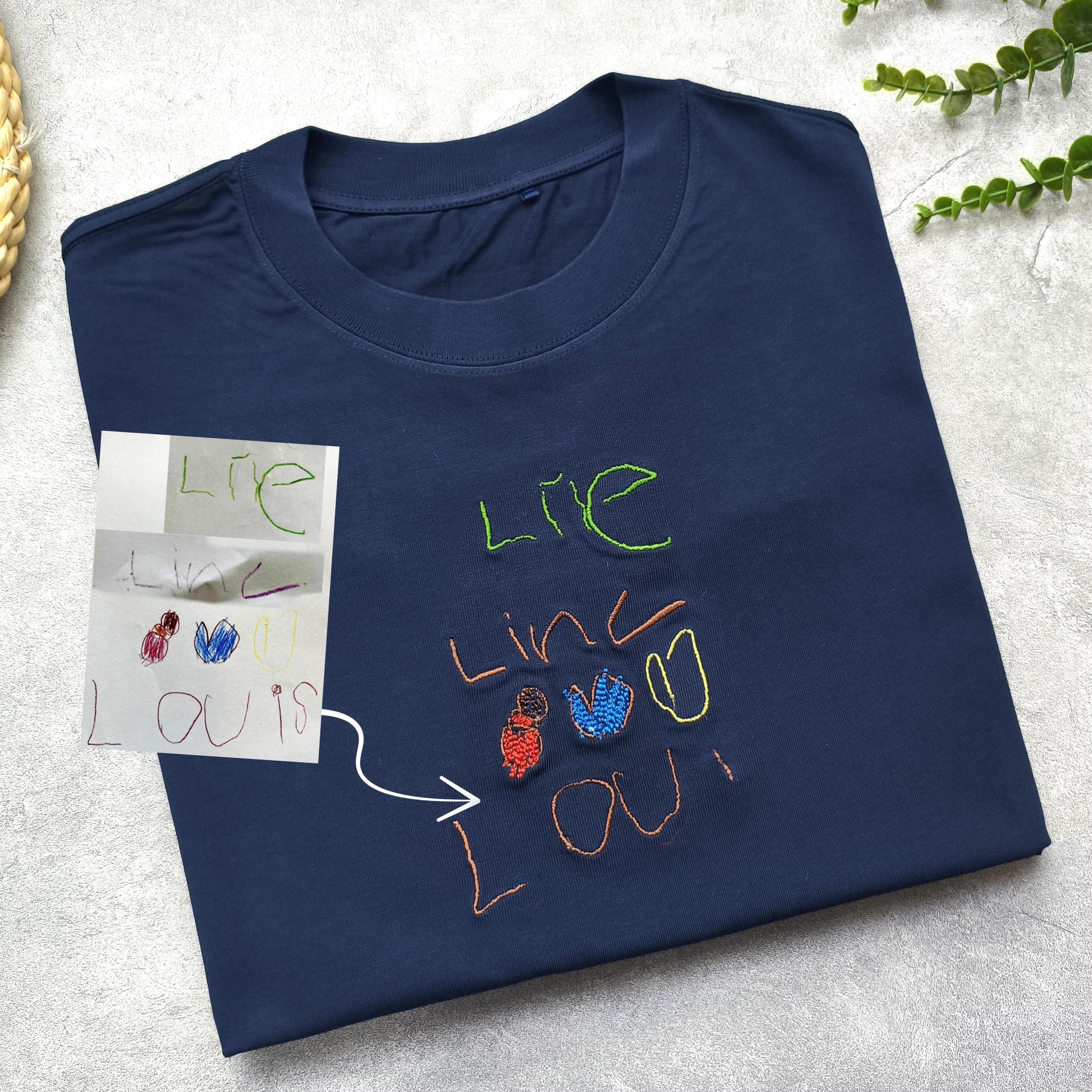 Custom Embroidered Kids Drawing Sweatshirt,Drawing Shirt,Children's Drawing Art,Father's Day gift