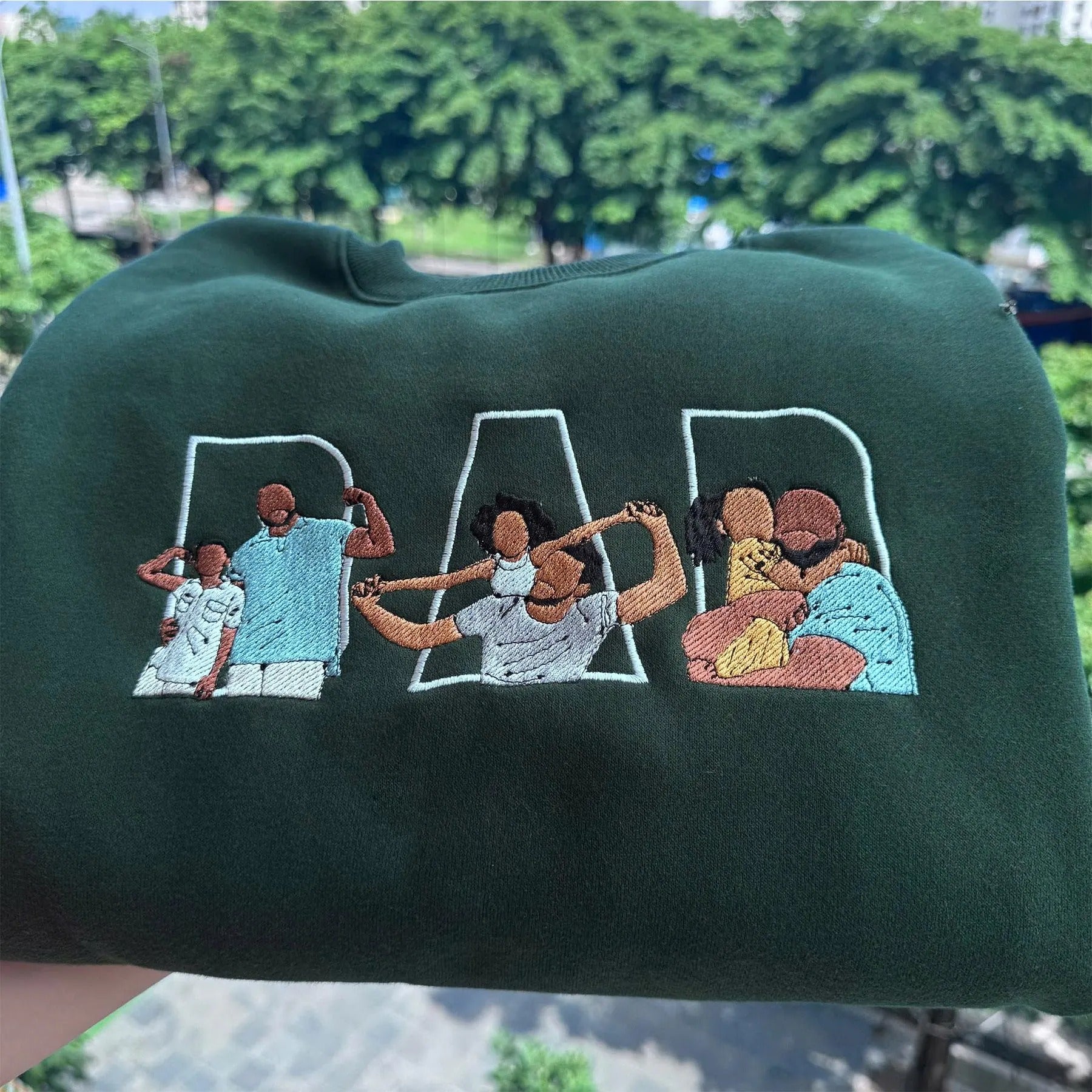Dad Portrait Custom Embroidered, Custom PAPA Embroidered Sweatshirt, Portrait From Photo Embroidered Shirt, Custom Dad Hoodie, Gifts For Dad