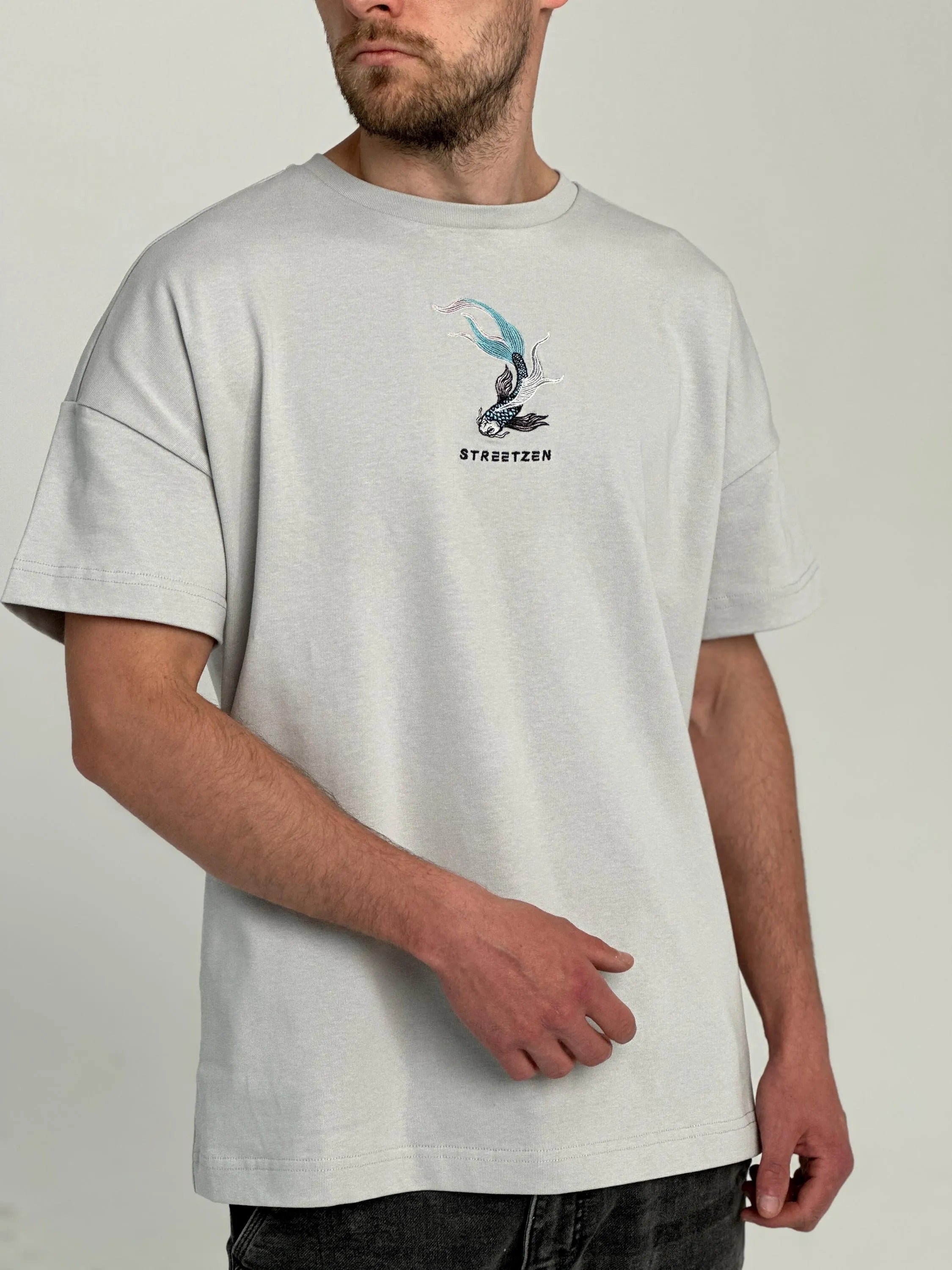 Embroidered T-Shirt Soragoi Koi Fish - 280GSM Heavy Cotton - Unisex