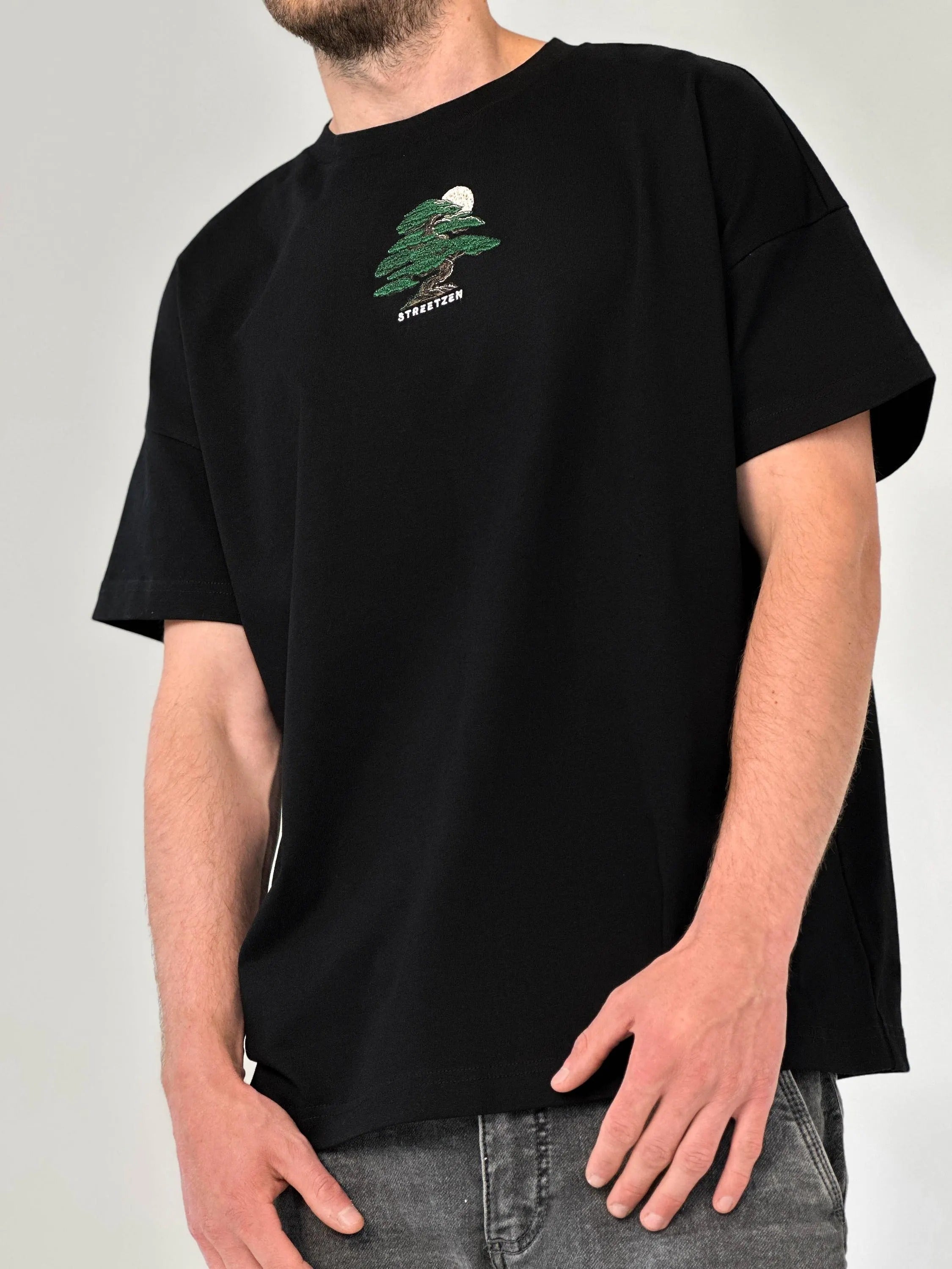 Embroidered T-Shirt Blades & Blossoms - 280GSM Heavy Cotton - Unisex