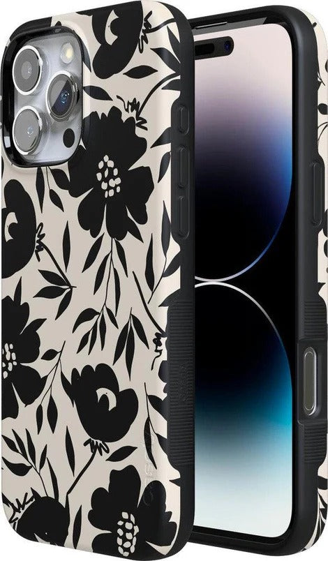 Casely iPhone Case | Dark Fantasy | Contrast Floral Case | Fantasy Bloom Cover Case Compatible with MagSafe