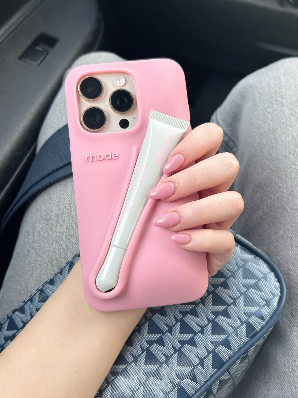 DIY Rhode Ribbon Soft Silicone Lipstick Phone Case For iPhone 16 15 14 13 12 11 Pro Max Plus Portable Lip Gloss Holder Ins Hot Cover