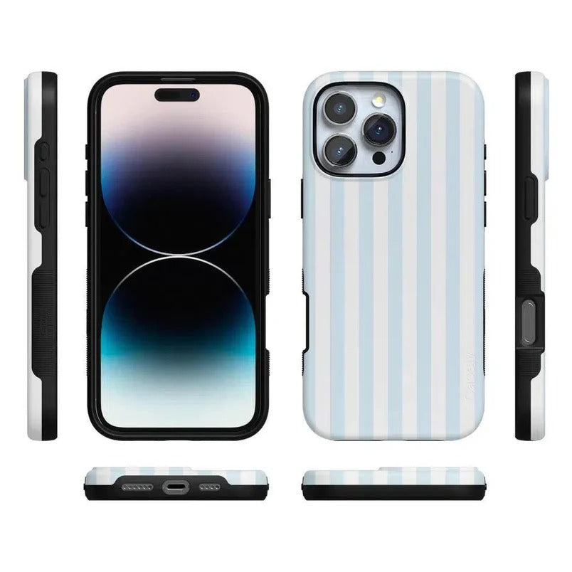 Casely iPhone Case | Blue Stripes | Sunday Best Case | Soft & Sweet Sunday Best Case Compatible with MagSafe