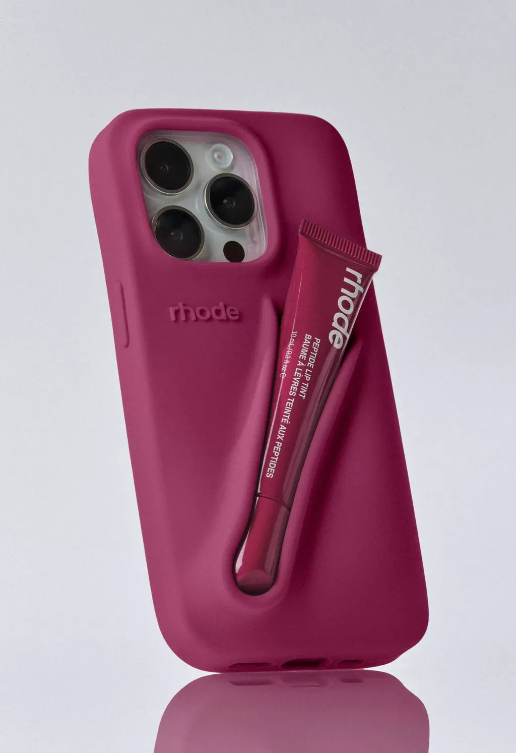 DIY Rhode Raspberry Soft Silicone Lipstick Phone Case For iPhone 16 15 14 13 12 11 Pro Max Plus Portable Lip Gloss Holder Ins Hot Cover