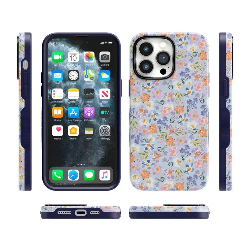 Casely iPhone Case | Poppy Meadows | Pastel Floral Case | Soft Pastel Floral Design Case Compatible with MagSafe