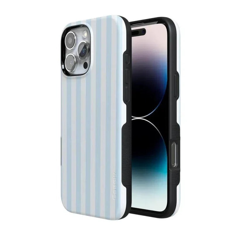 Casely iPhone Case | Blue Stripes | Sunday Best Case | Soft & Sweet Sunday Best Case Compatible with MagSafe
