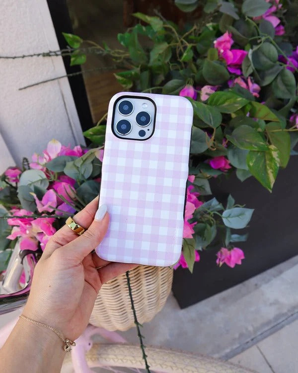 Casely iPhone Case | Pink Plaid | Sunday Best Case | Soft & Sweet Sunday Best Case Compatible with MagSafe