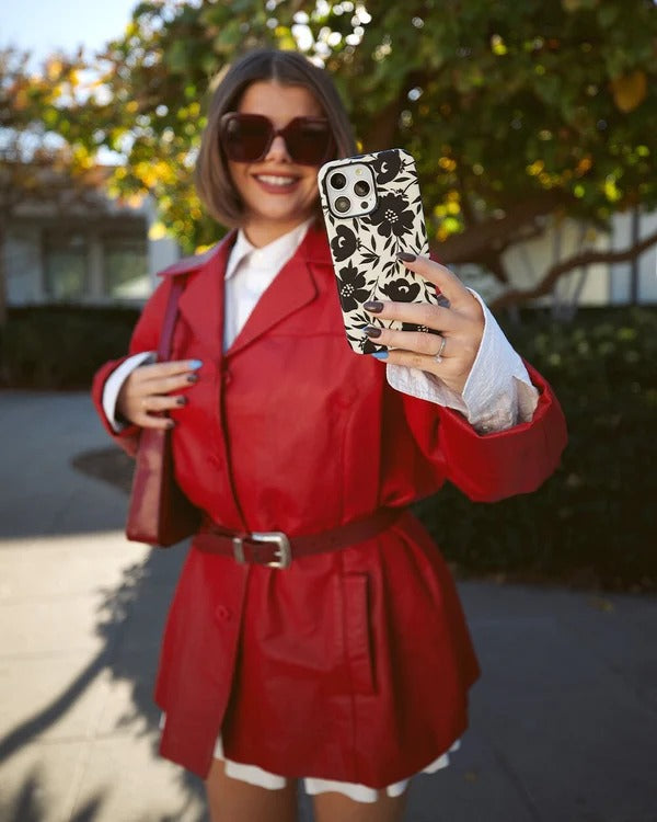 Casely iPhone Case | Dark Fantasy | Contrast Floral Case | Fantasy Bloom Cover Case Compatible with MagSafe
