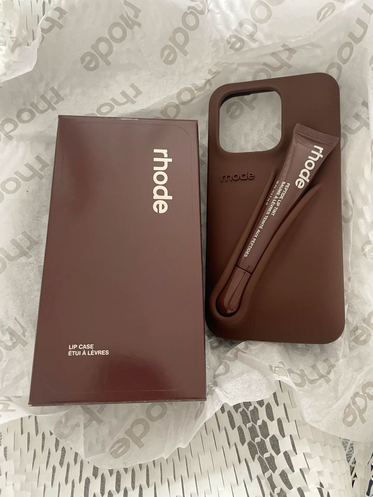 DIY Rhode Espresso Soft Silicone Lipstick Phone Case For iPhone 16 15 14 13 12 11 Pro Max Plus Portable Lip Gloss Holder Ins Hot Cover