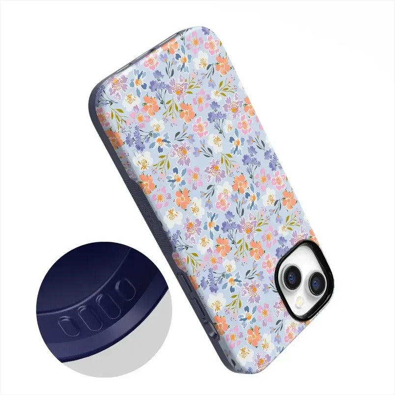 Casely iPhone Case | Poppy Meadows | Pastel Floral Case | Soft Pastel Floral Design Case Compatible with MagSafe