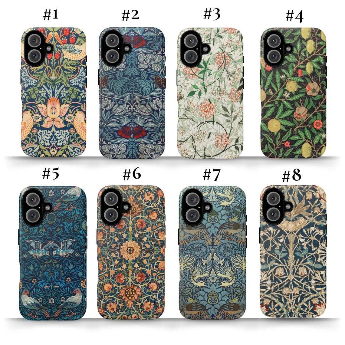 William Morris Phone Case Vintage Art Print iPhone 16 15 14 13 12 Pro Max Floral Aesthetic Cover Gift